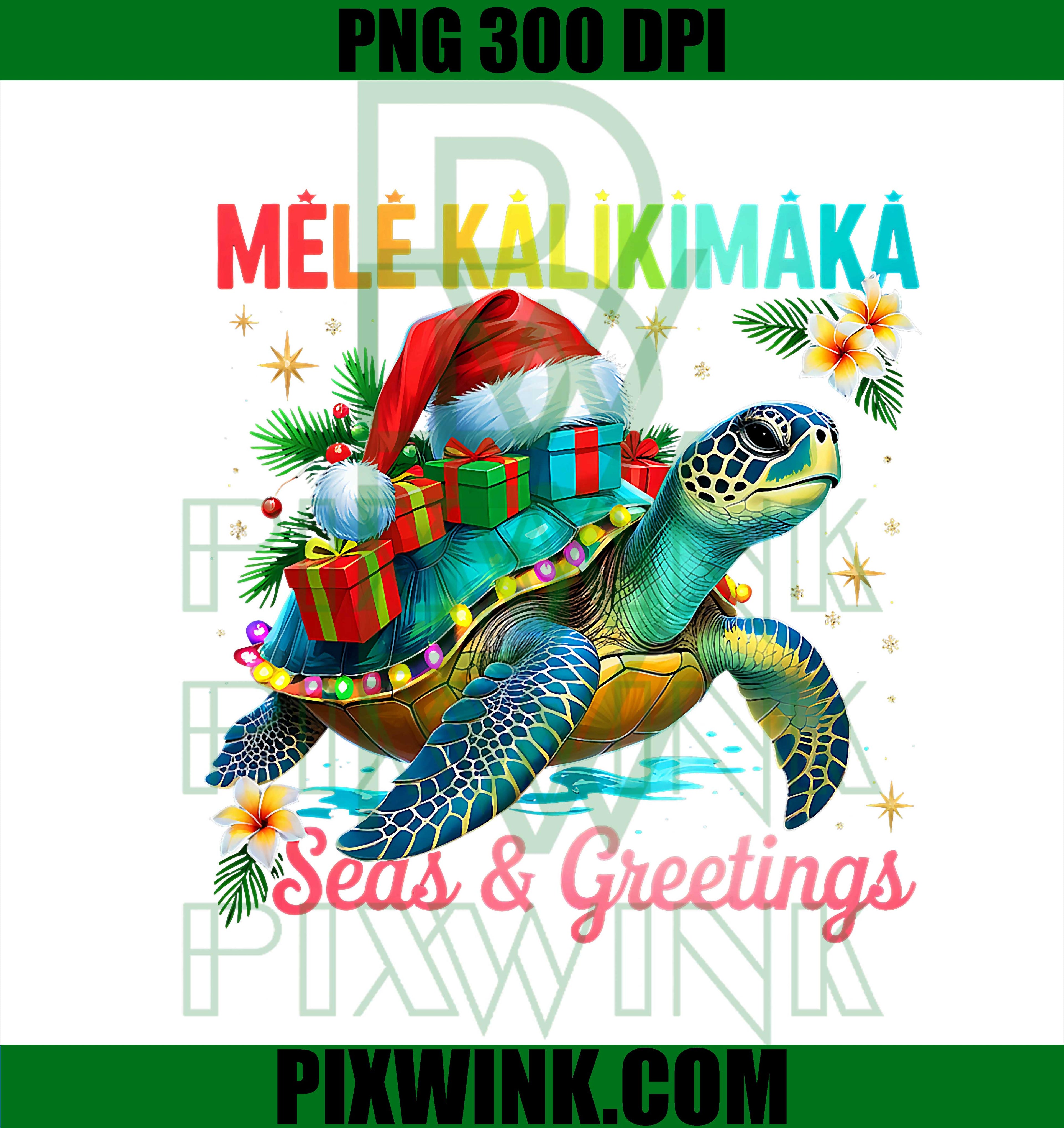 Cocktail Party Santa Turtle Beach Mele Kalikimaka Hawaiian PNG