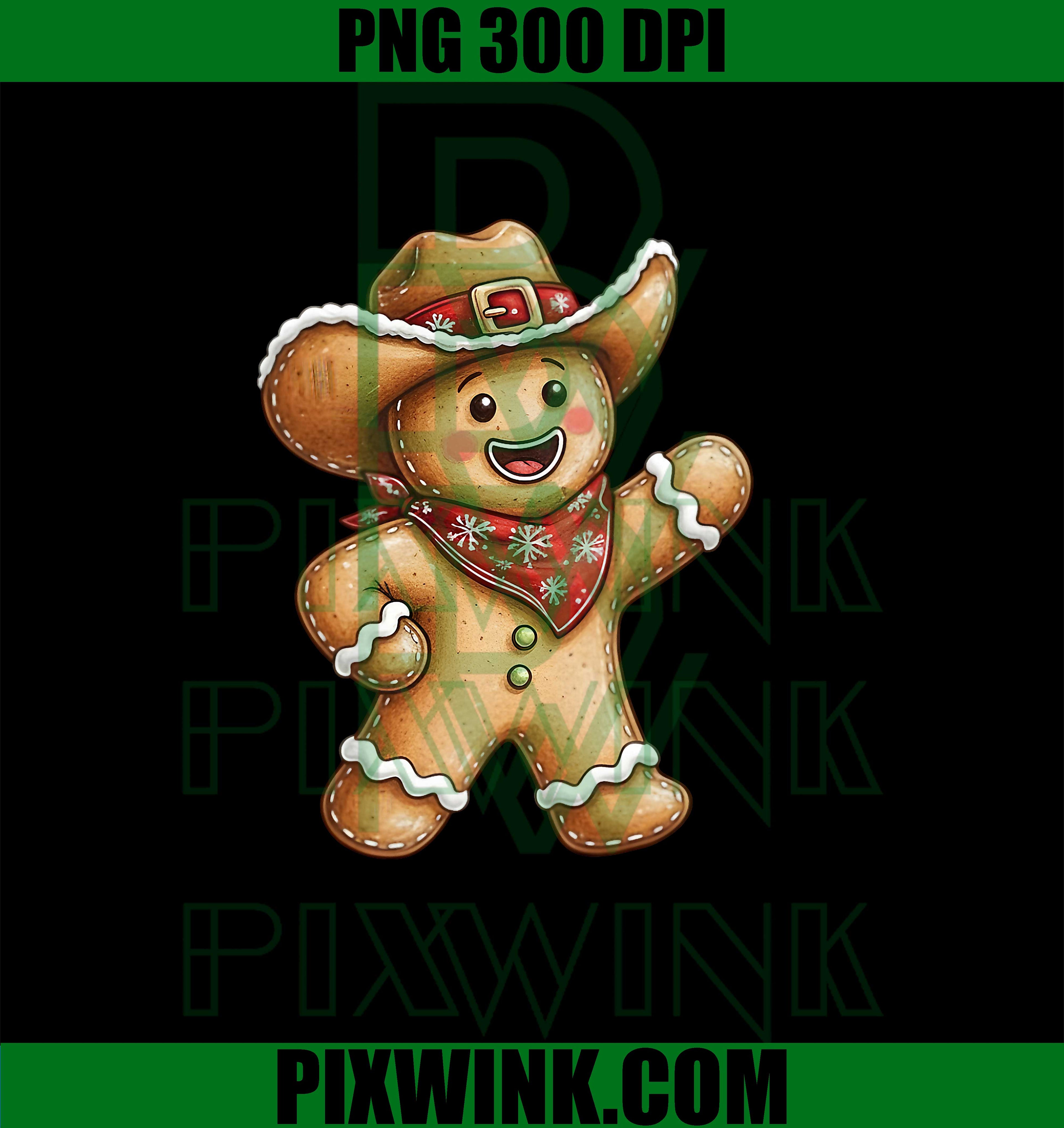 Gingerbread Man Cowboy PNG,Howdy Christmas Western Xmas Holiday PNG