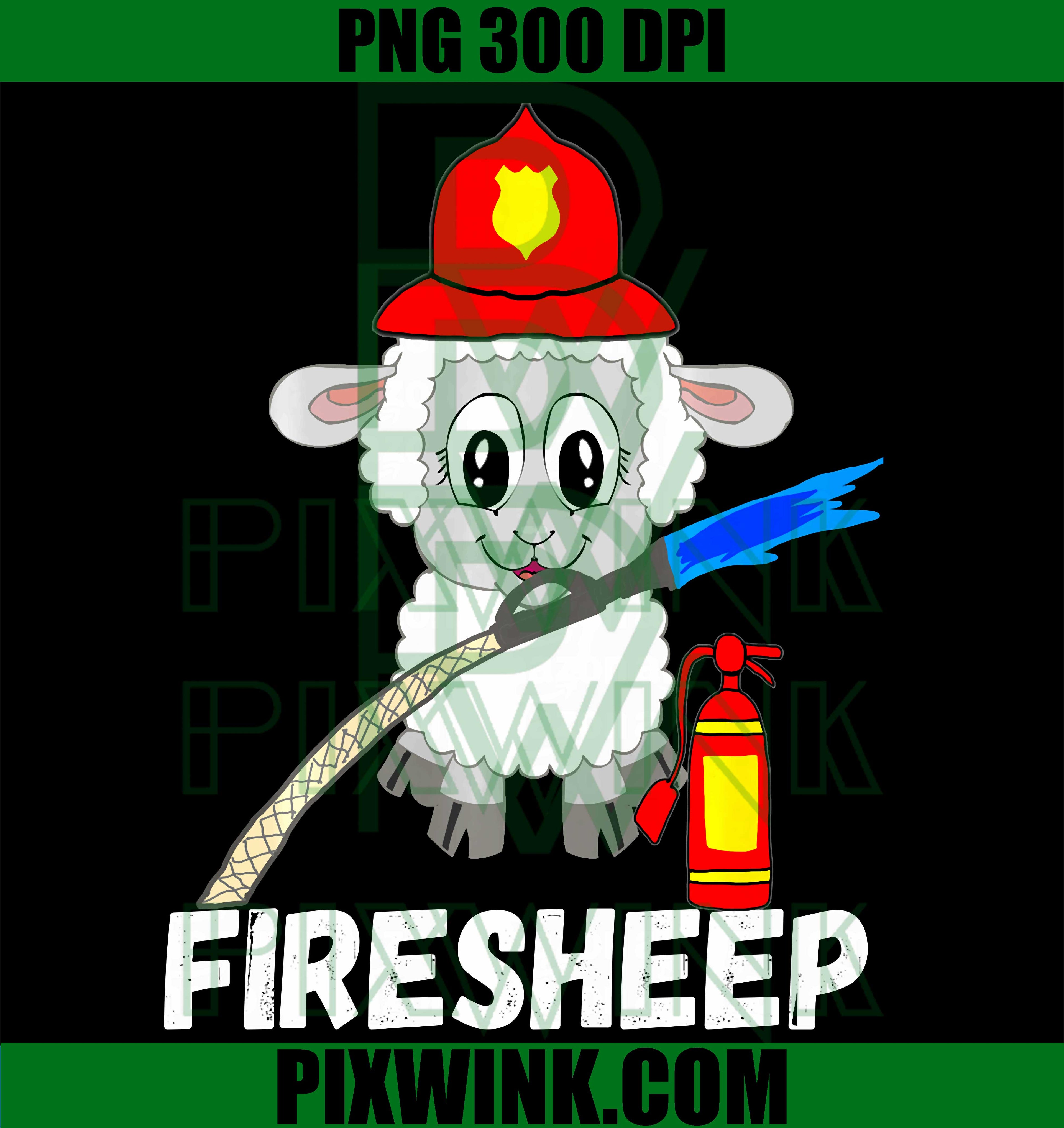 Firefighter Sheep PNG, Livestock Lamb Firefighter Humor PNG