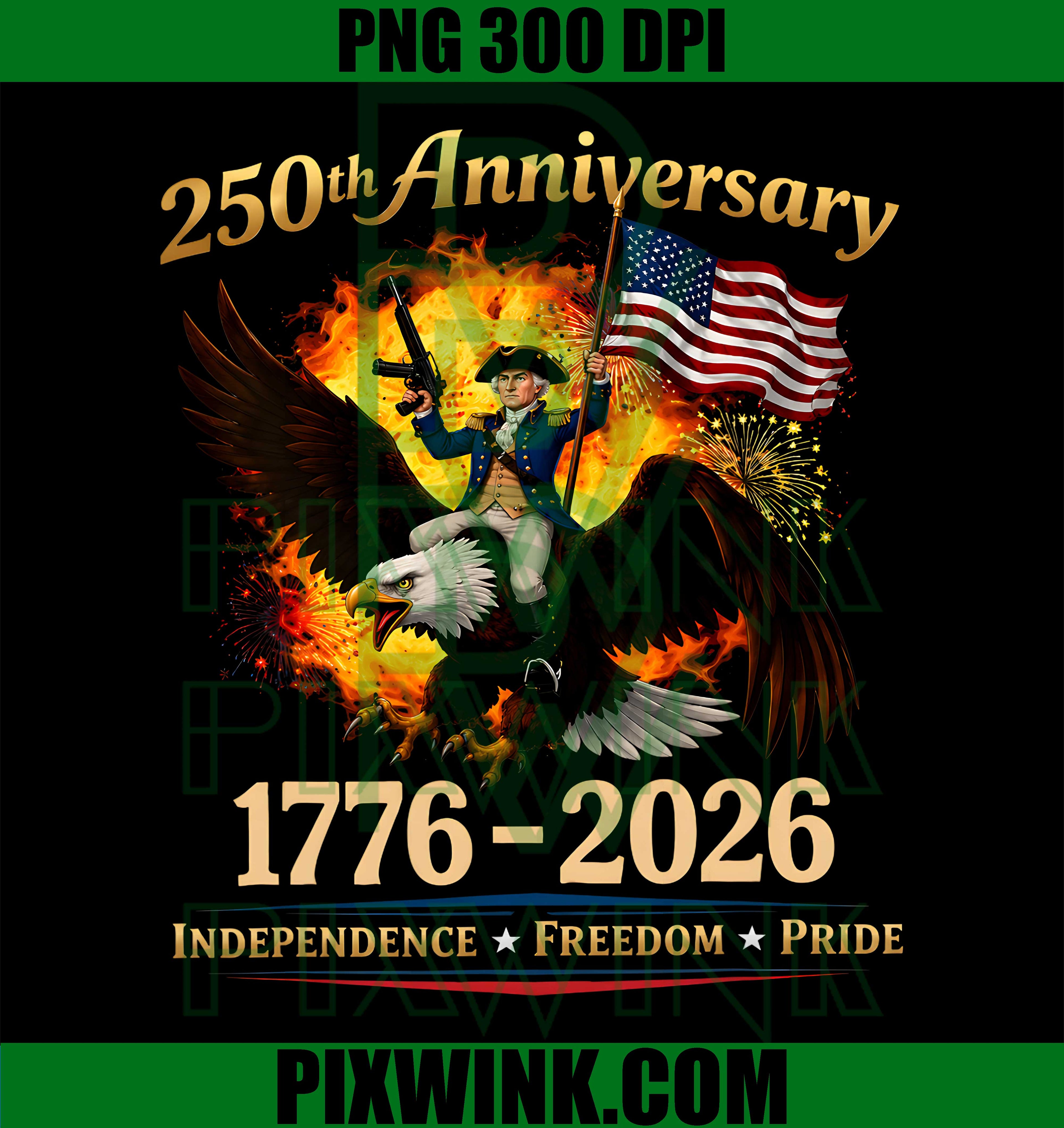 George Washington PNG, USA 250th Anniversary PNG, 1776 2026 PNG