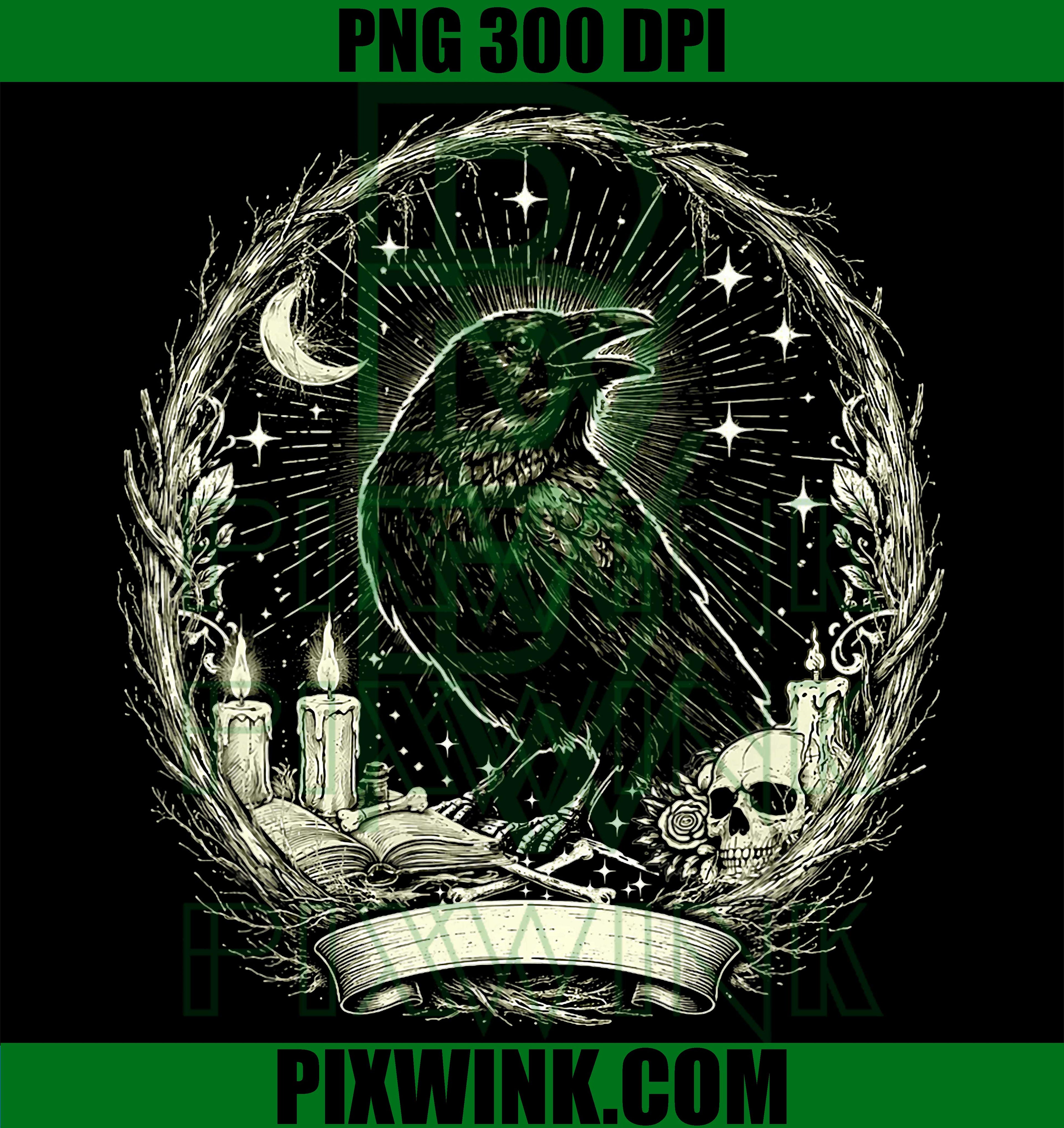 Gothic Raven PNG, Vintage Raven Art PNG, Dark Aesthetic PNG