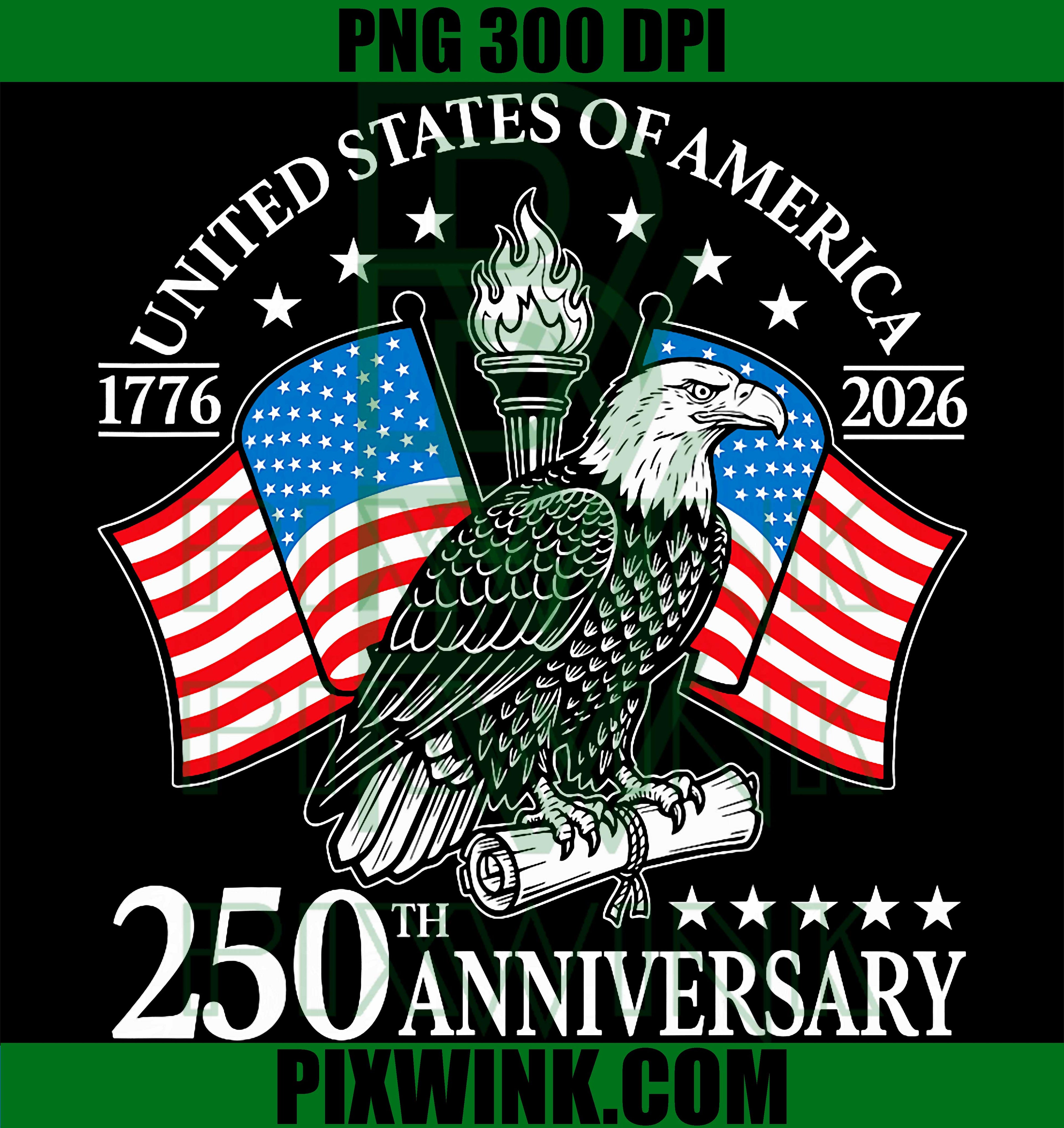 250 Year US Independence Day PNG, Unisex Men Women America Flag PNG