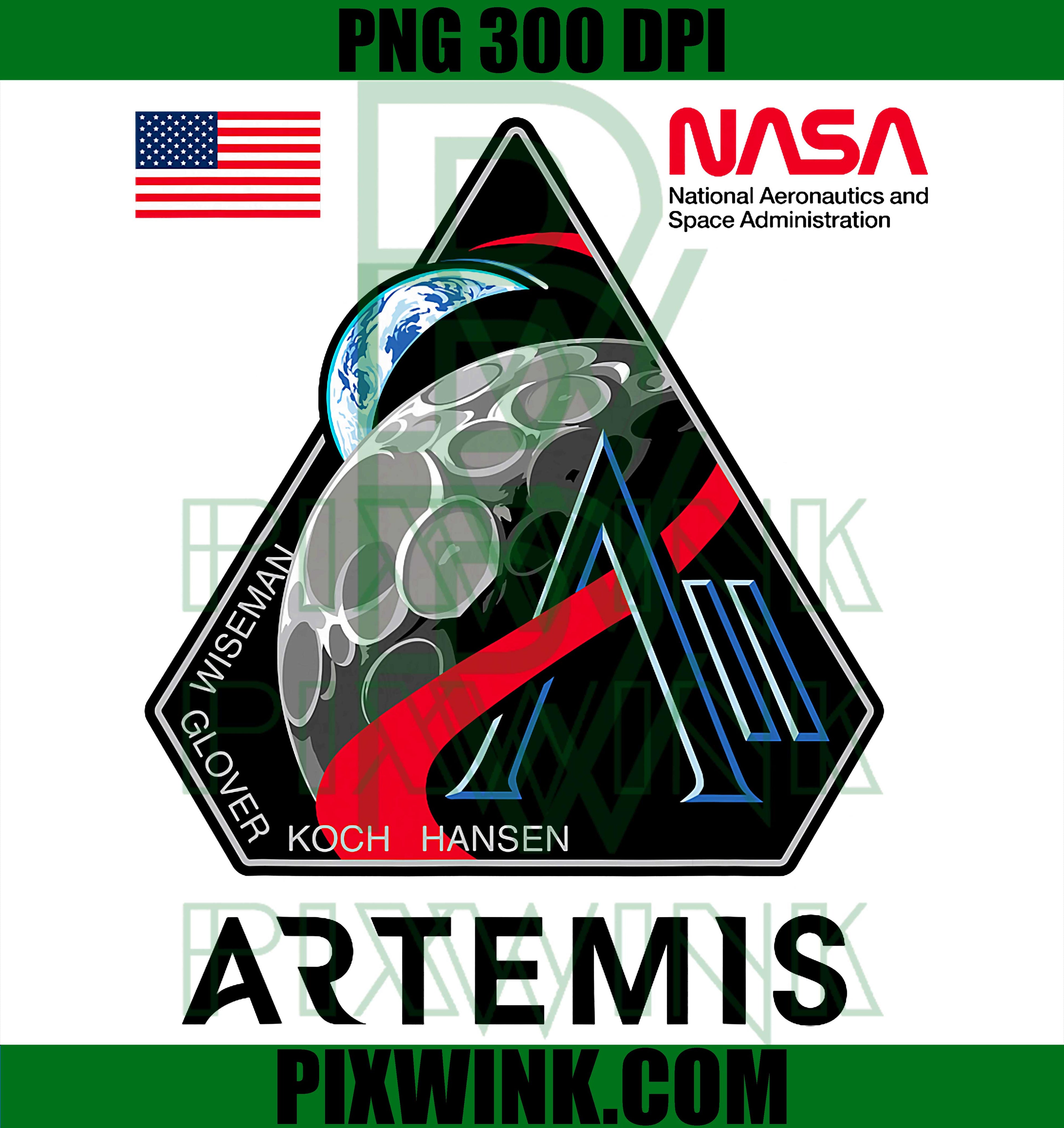 NASA Artemis II Patch PNG, Moon Space Program 2026 PNG