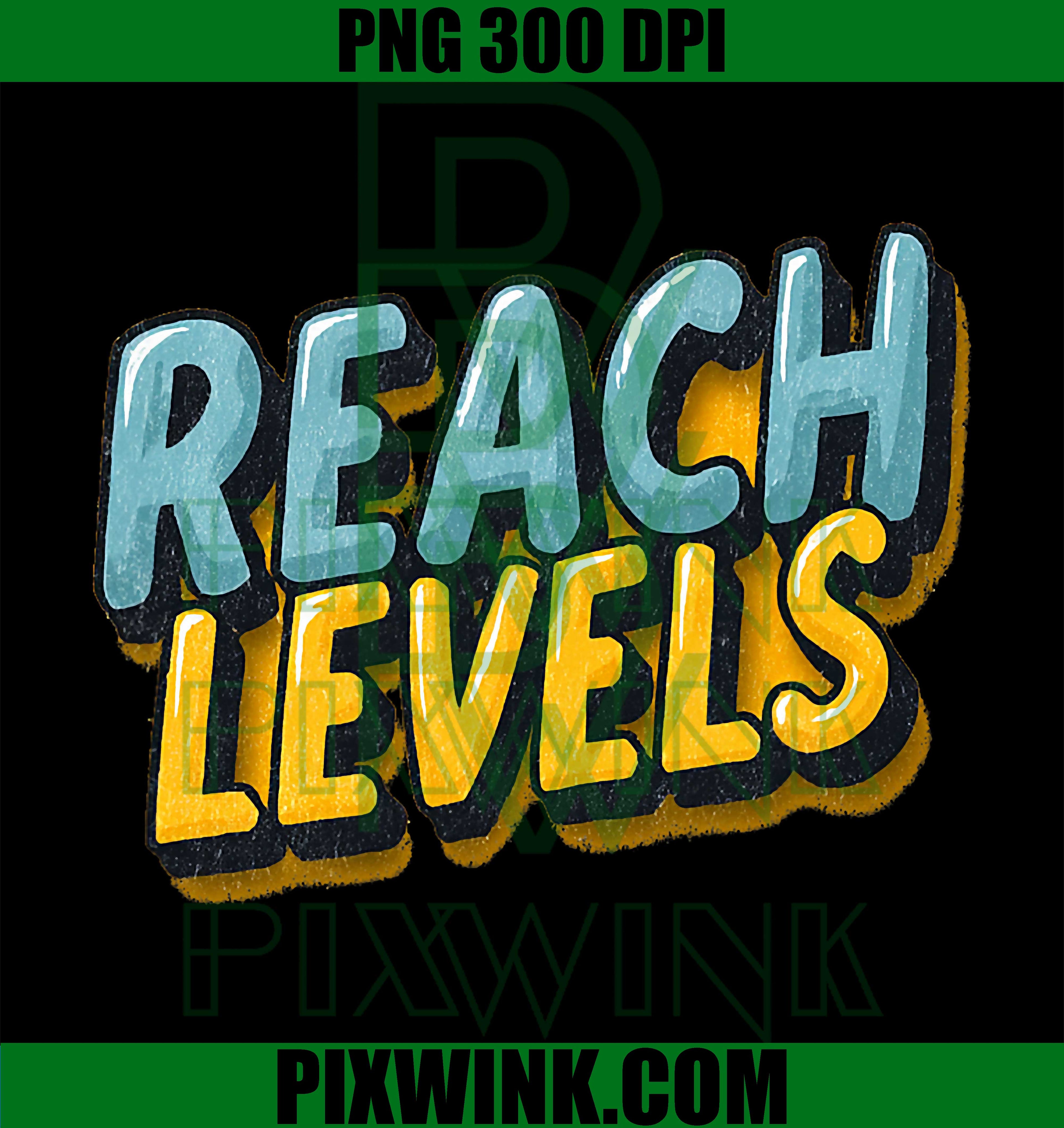 Reach Levels PNG, Cool Colors Minimal Text Graphic PNG