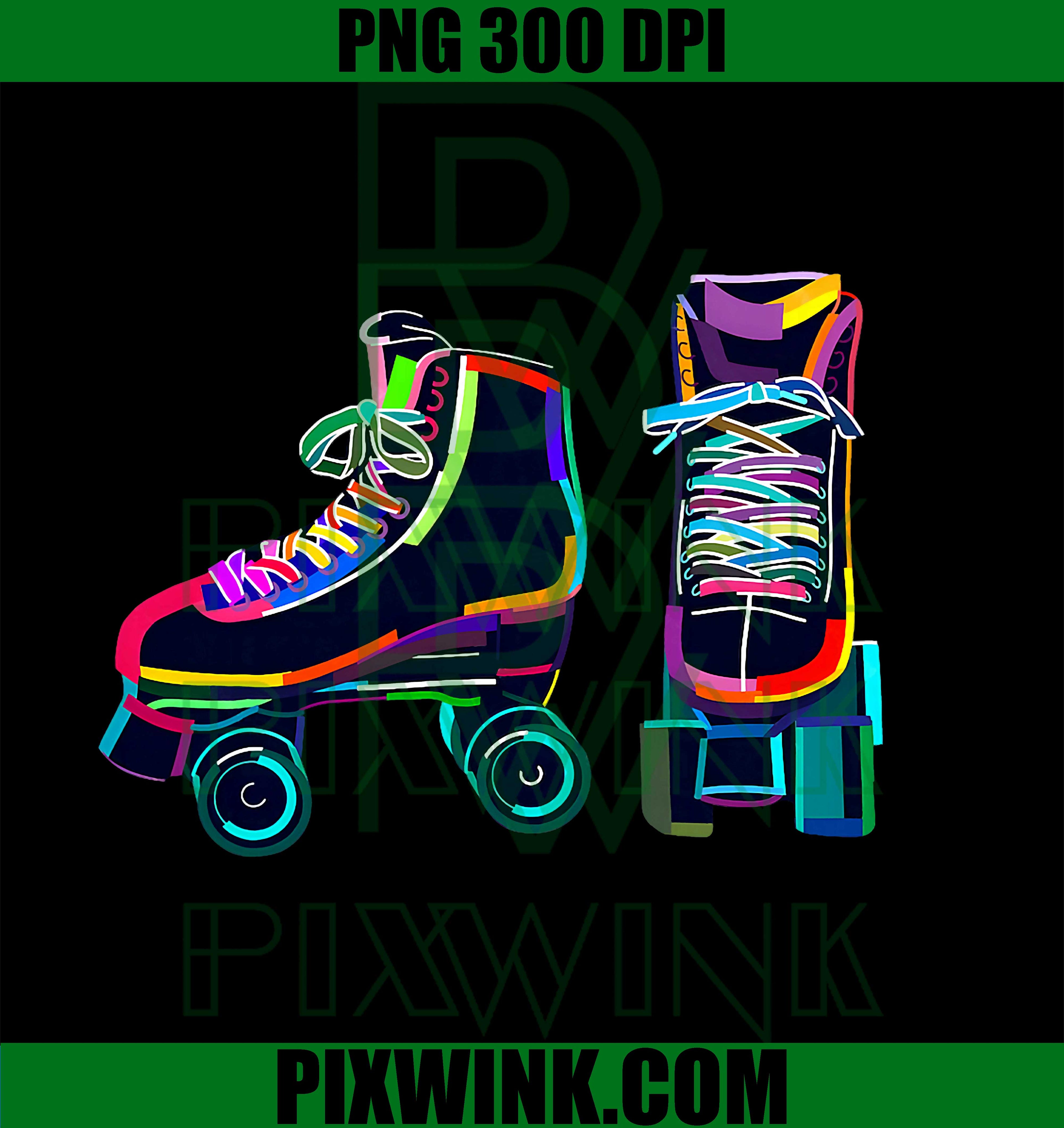 Colourfull Roller Skate Novelty Graphic Rollerskate Skating PNG