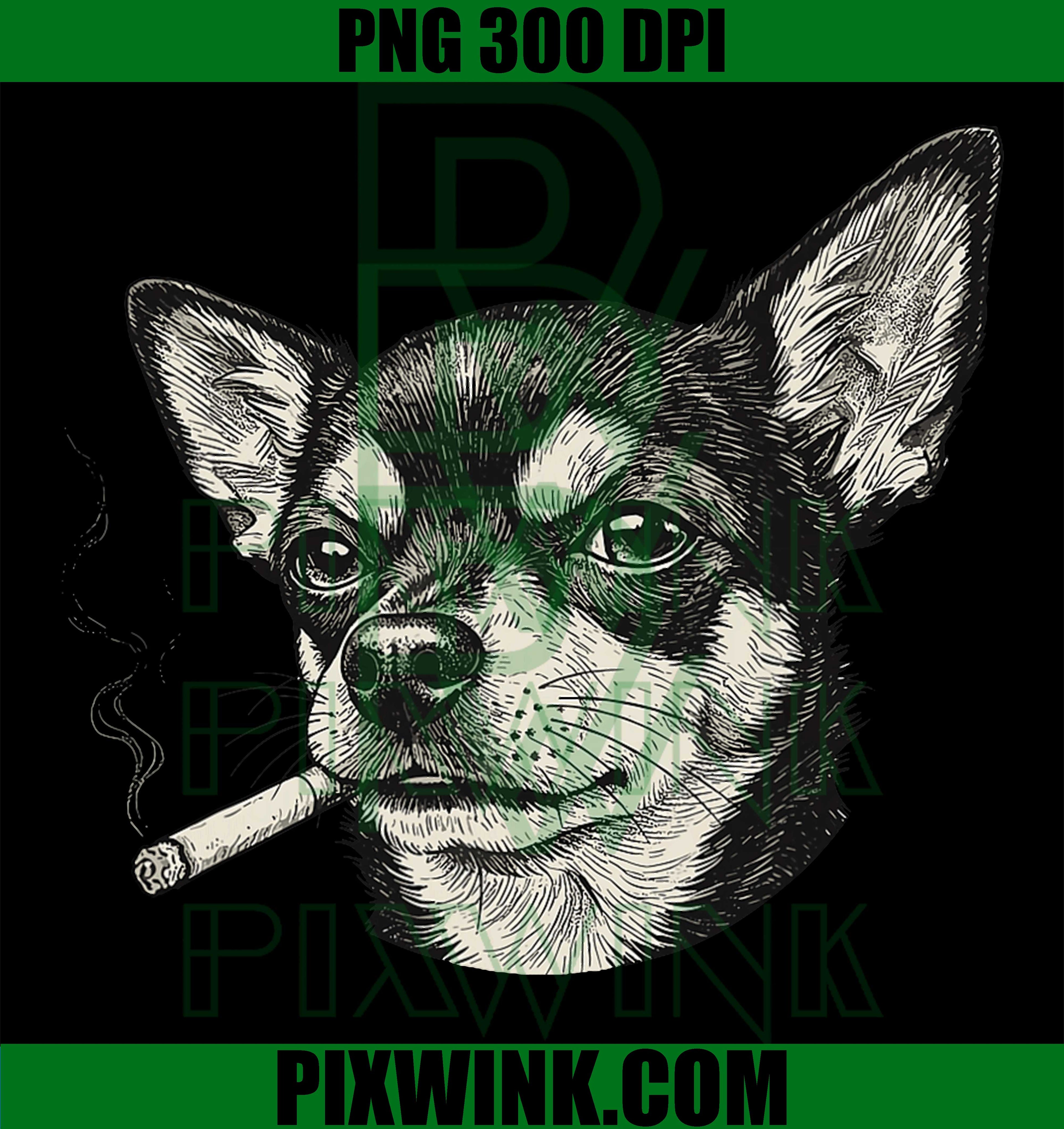 Funny Chihuahua Smoking PNG, Dog Meme Graphic PNG, Smoking Dog PNG