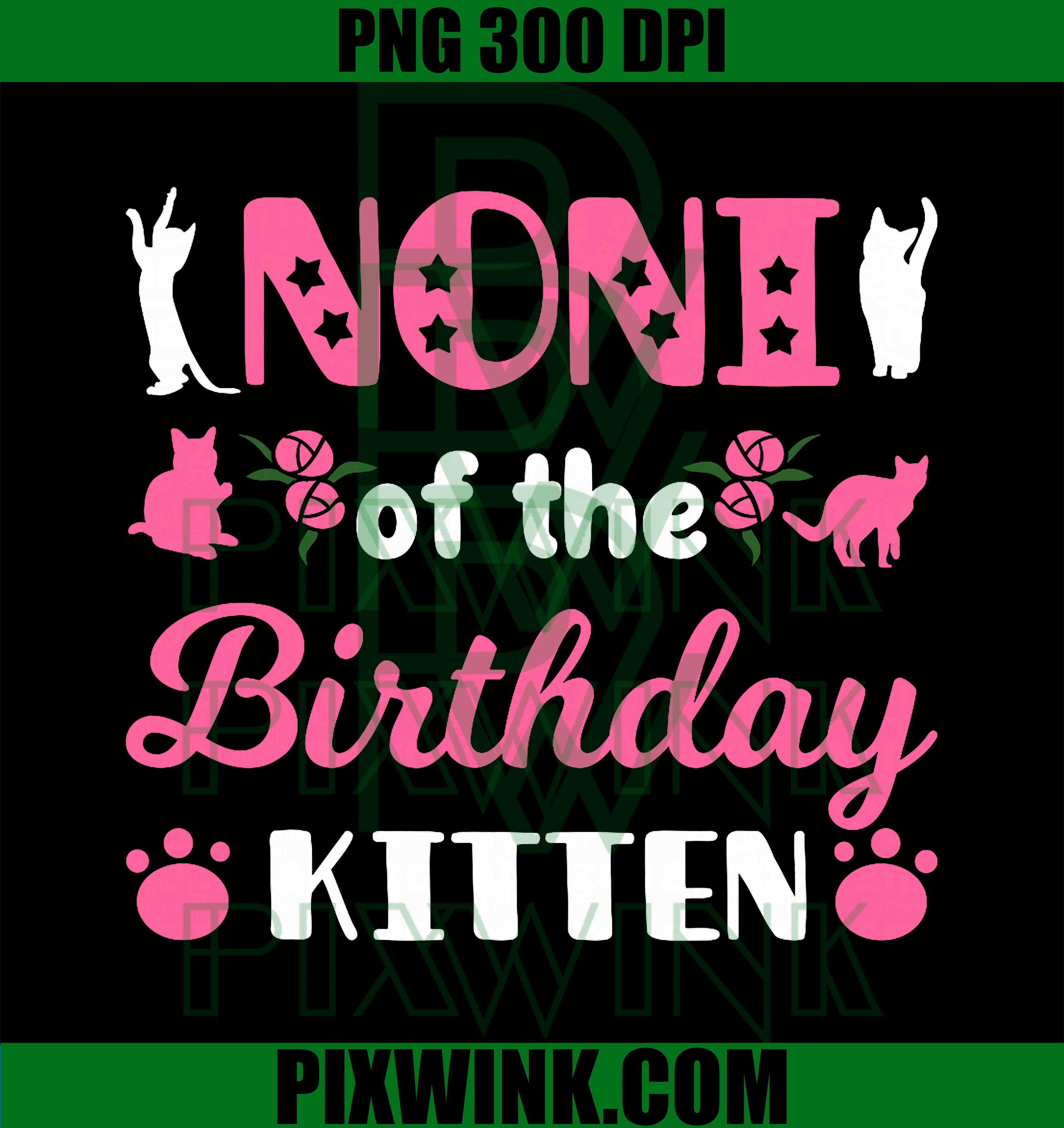 Cat Noni Birthday Kitten PNG, Party Purr-FECT Paw Matching Theme PNG