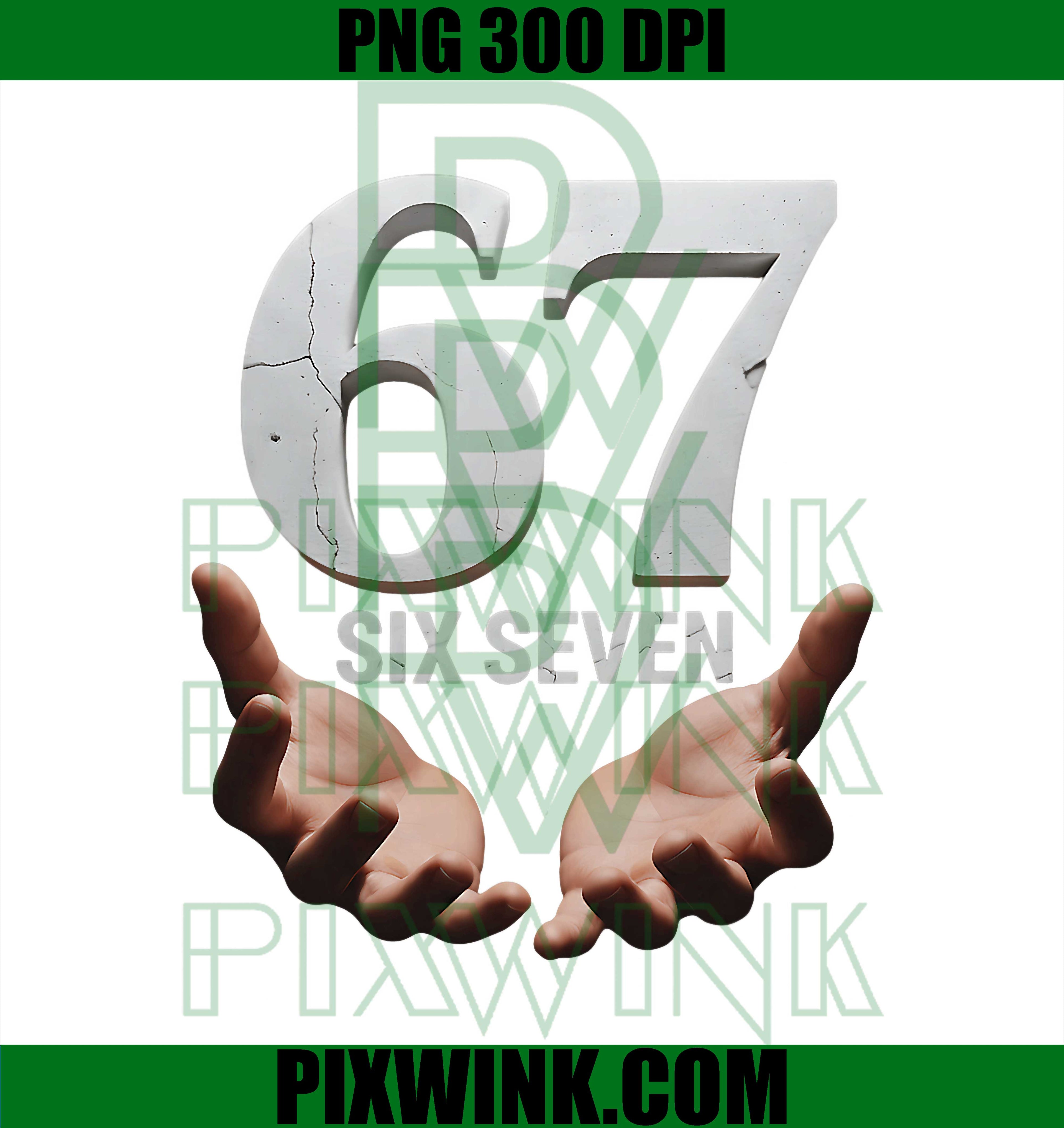 67 Funny Six Seven, 6 7 Meme Gen Alpha Teens Slang 6 7 Hands PNG