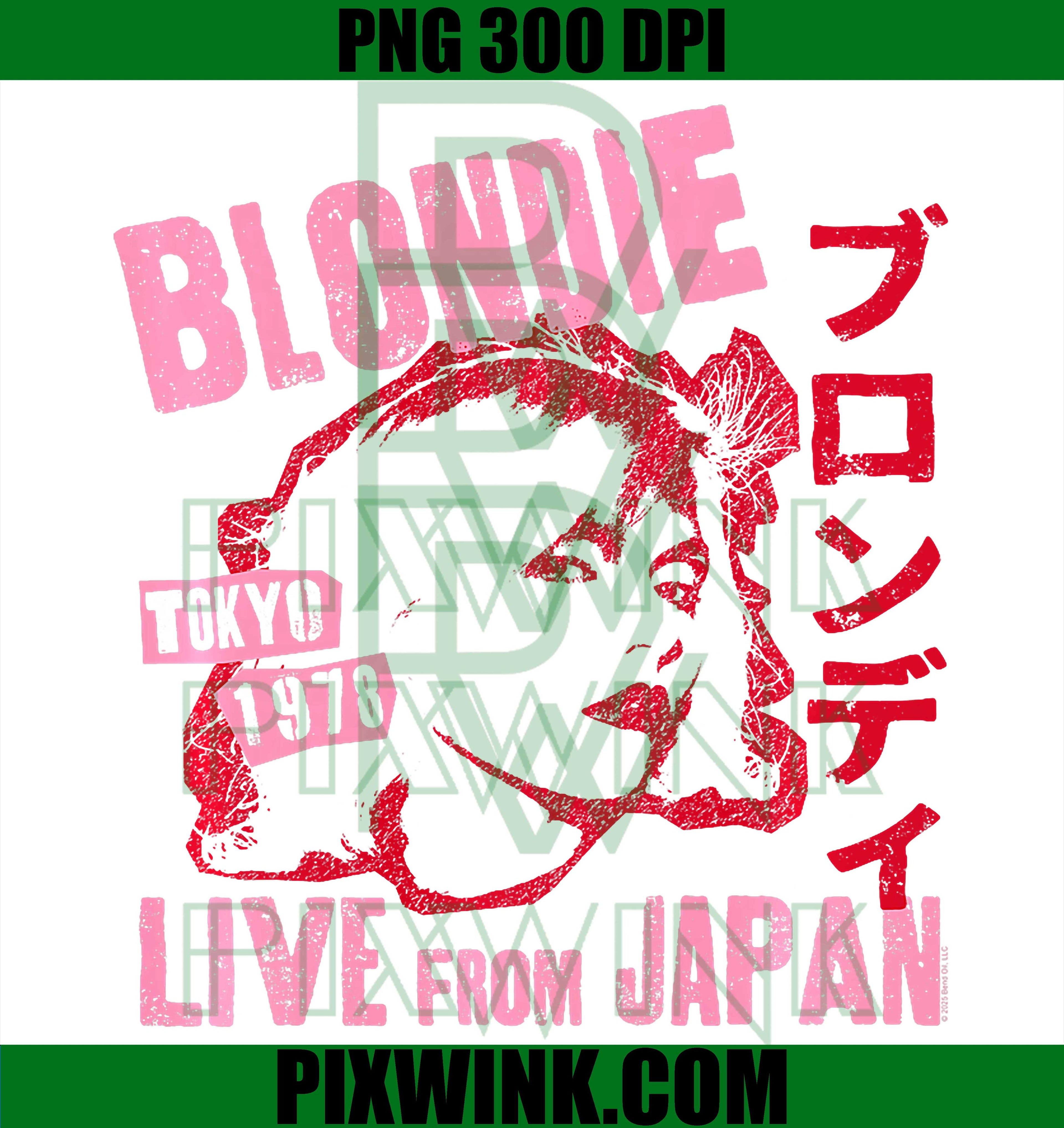 Blondie Live Japan PNG, Vintage Band Flyer PNG
