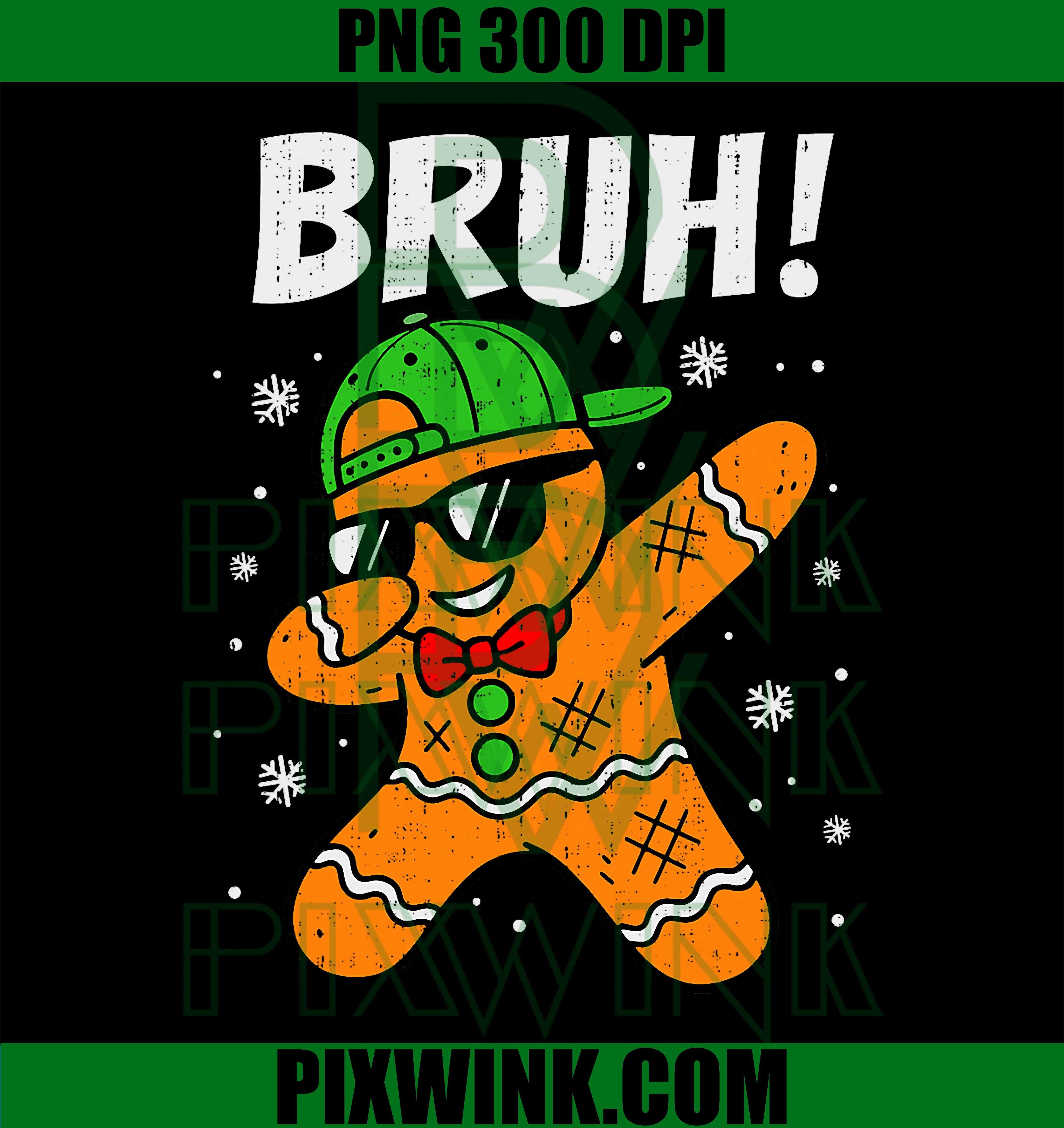 Dabbing Gingerbread Bruh, Christmas Dab PNG