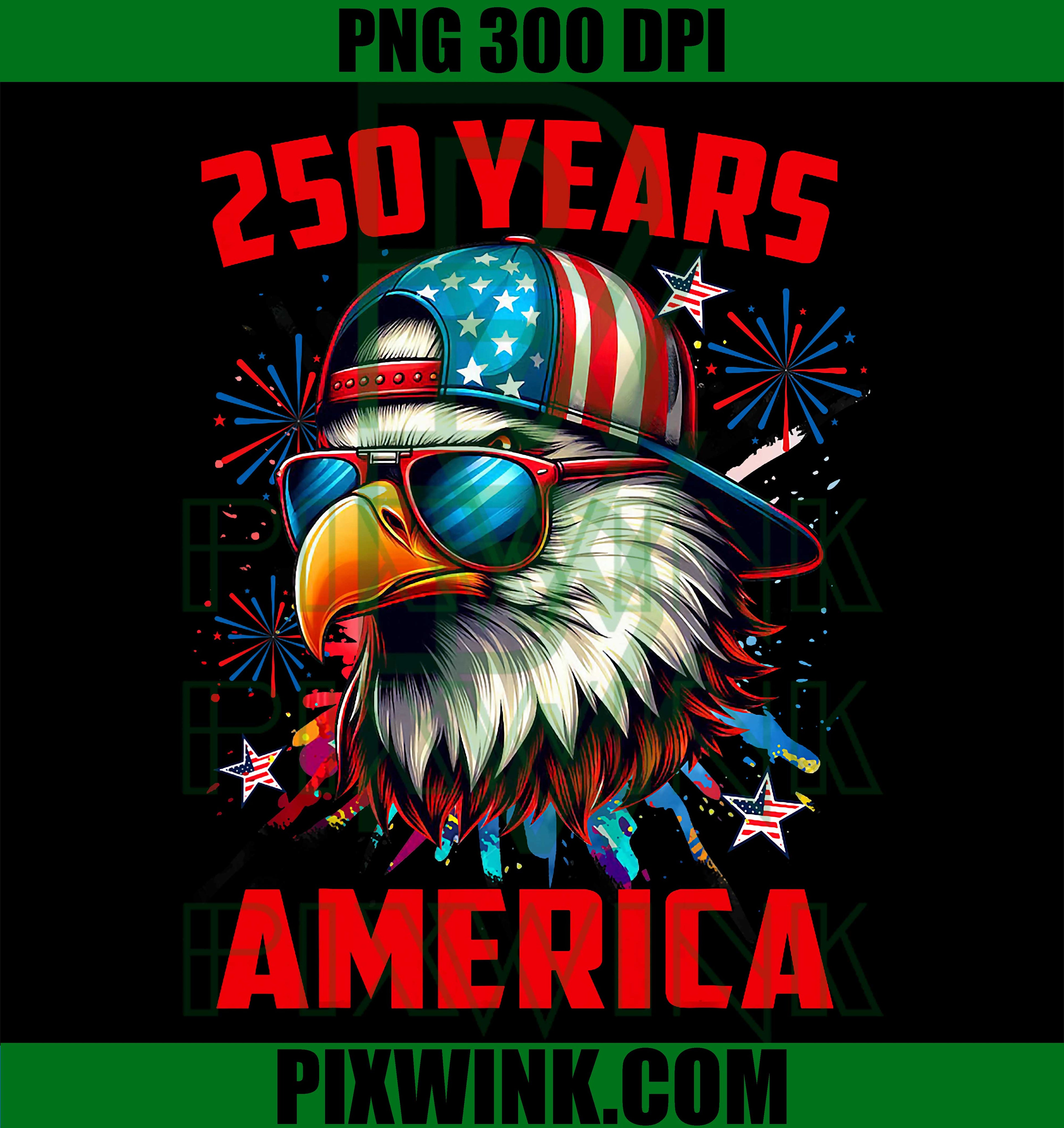 250 Years 4th Of July Boys Kids PNG, Fourth Of July Bald Eagle PNG