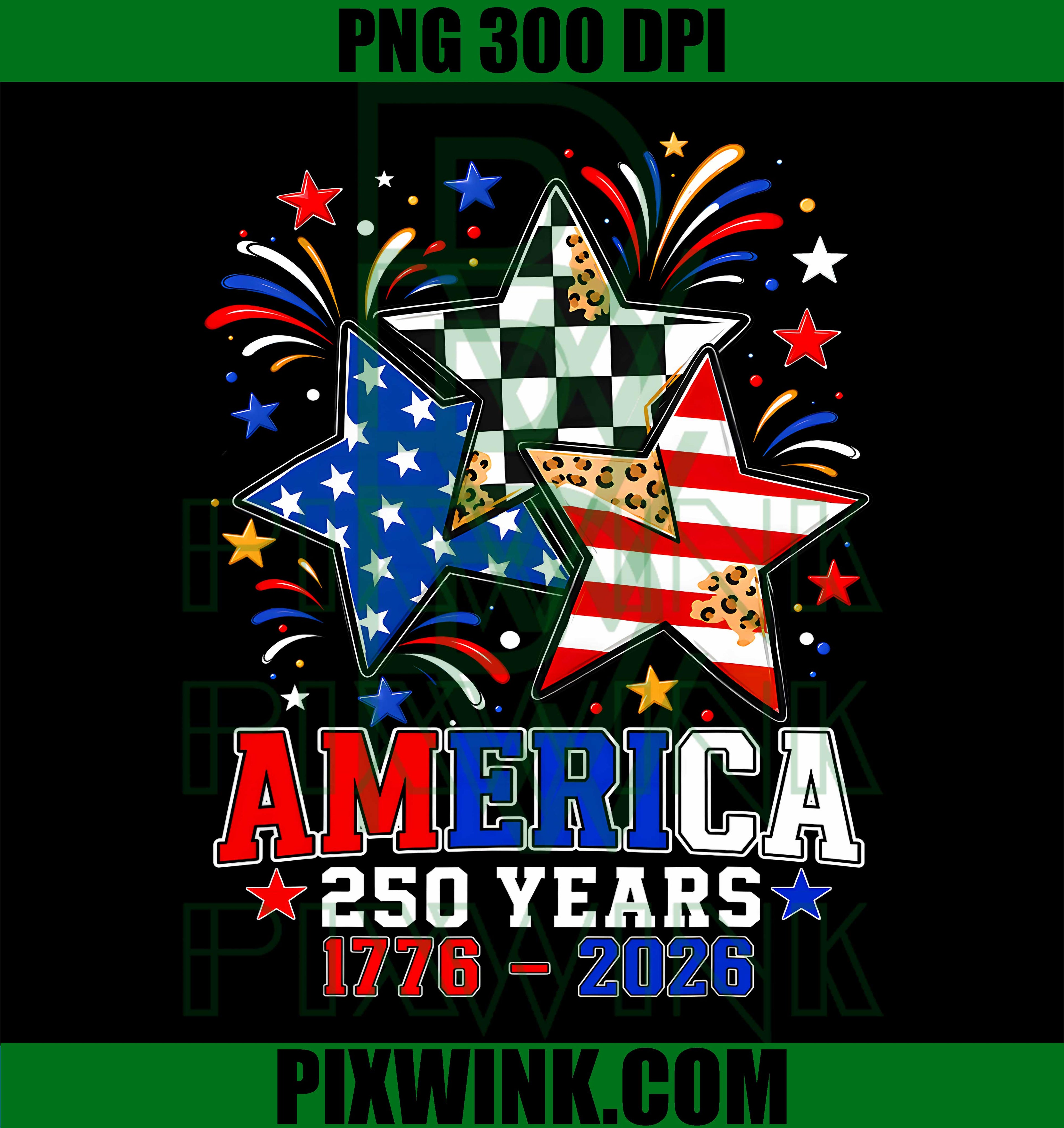 250th Anniversary America Flag PNG, Stars America 250 PNG, 4th July Patriotic PNG