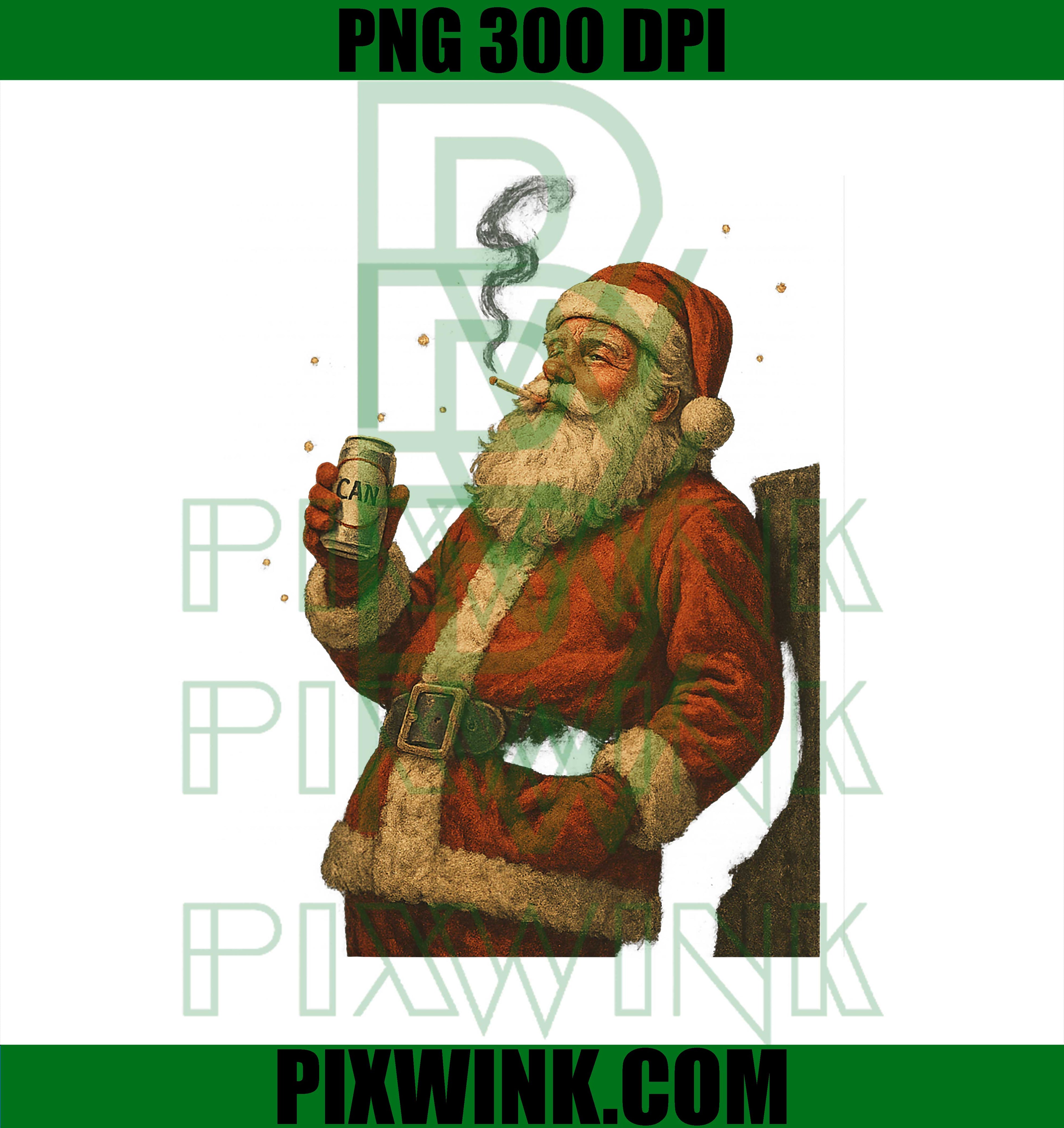 Cool Smoking Santa Claus Cigarette 90's Aesthetic Christmas PNG
