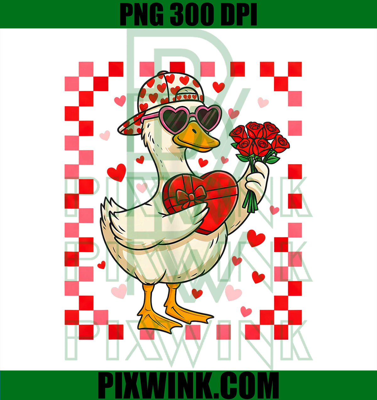 Funny Valentines Day PNG, Duck Heart Valentine Cupid PNG