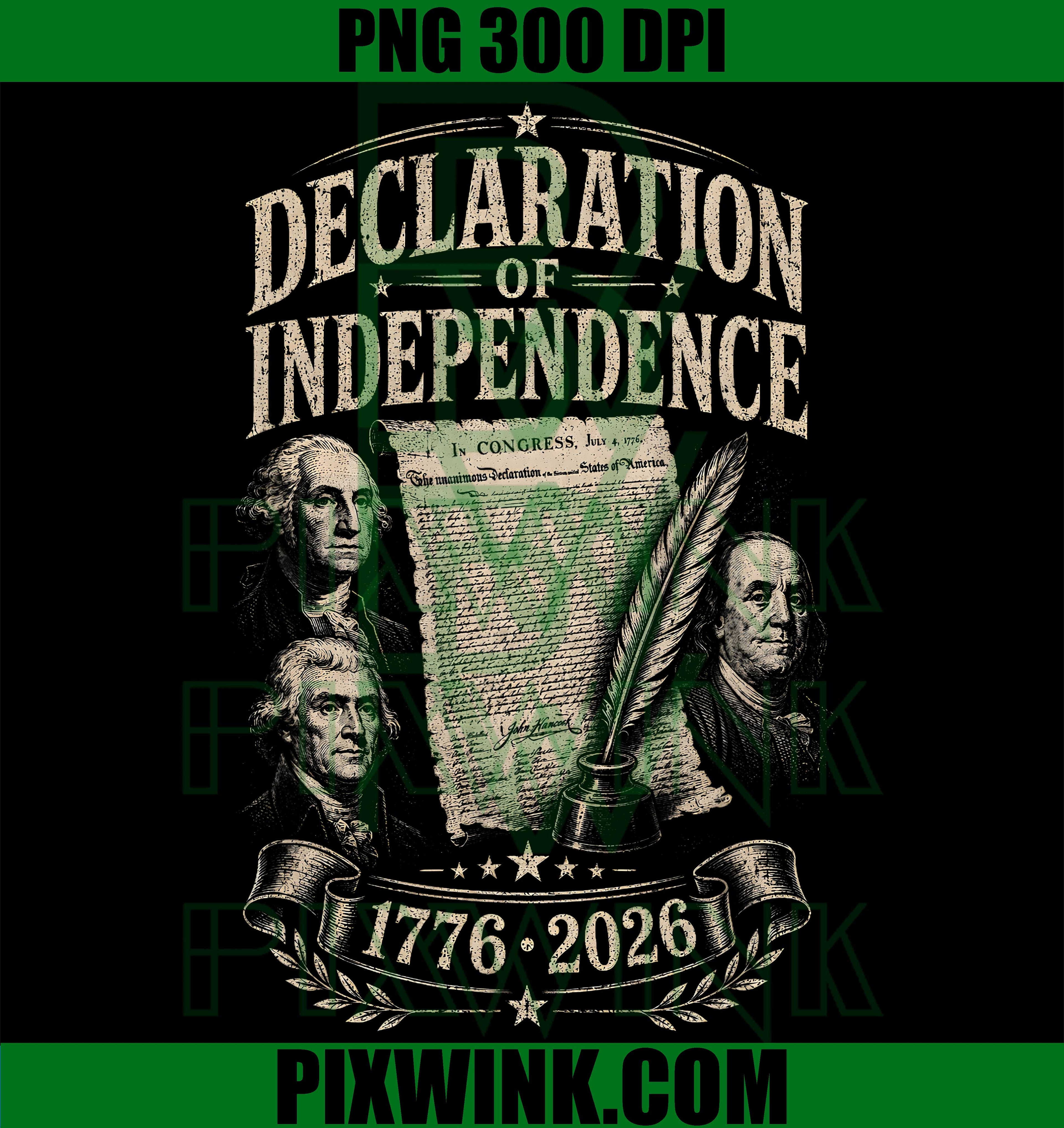 1776 Declaration PNG, USA 250th Anniversary PNG, 2026 Independence PNG