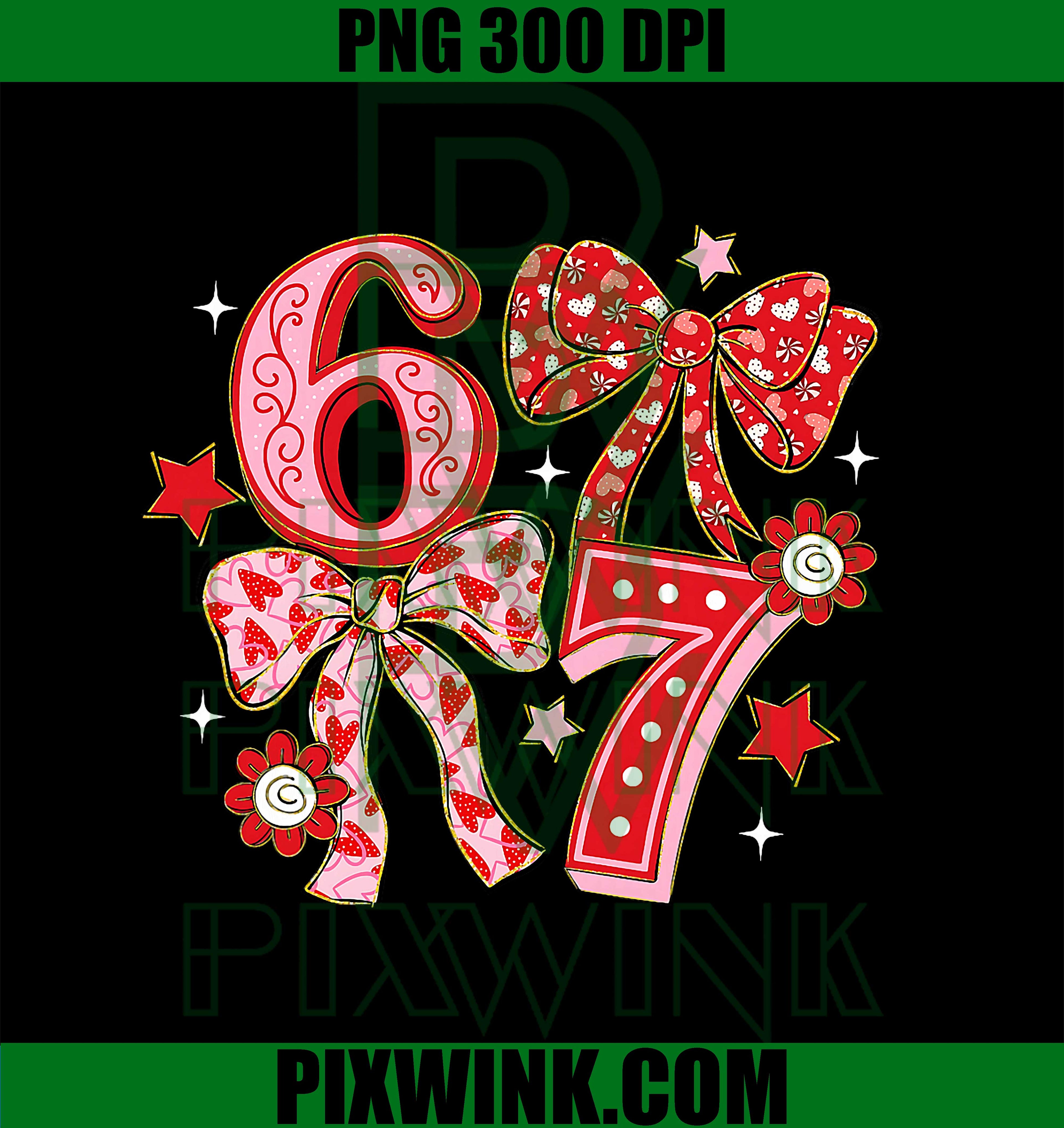 Coquette Valentine 67, Six Seven Bow Valentines 6 7 PNG