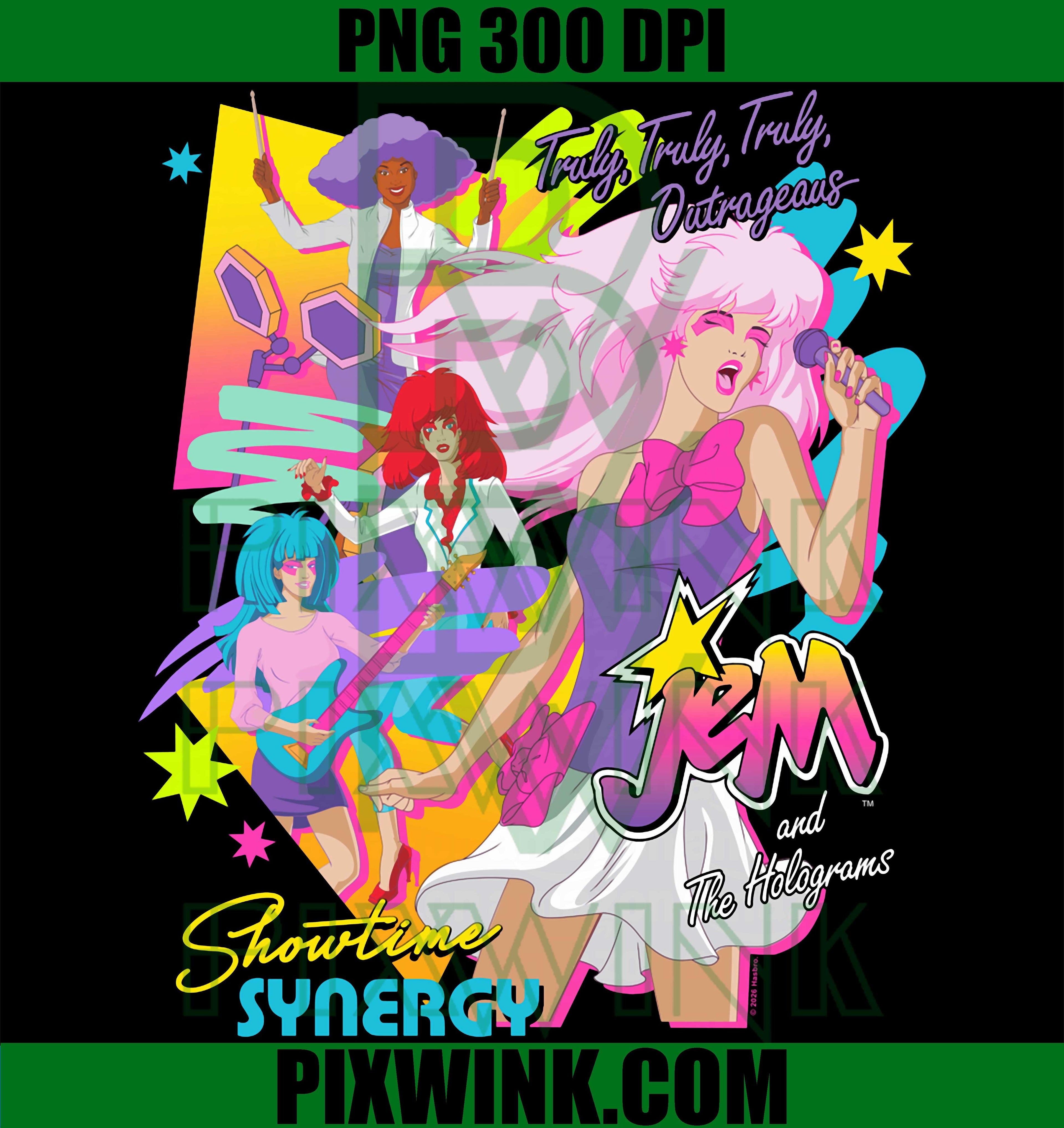 Jem And The Holograms PNG, Truly Outrageous Showtime Retro PNG