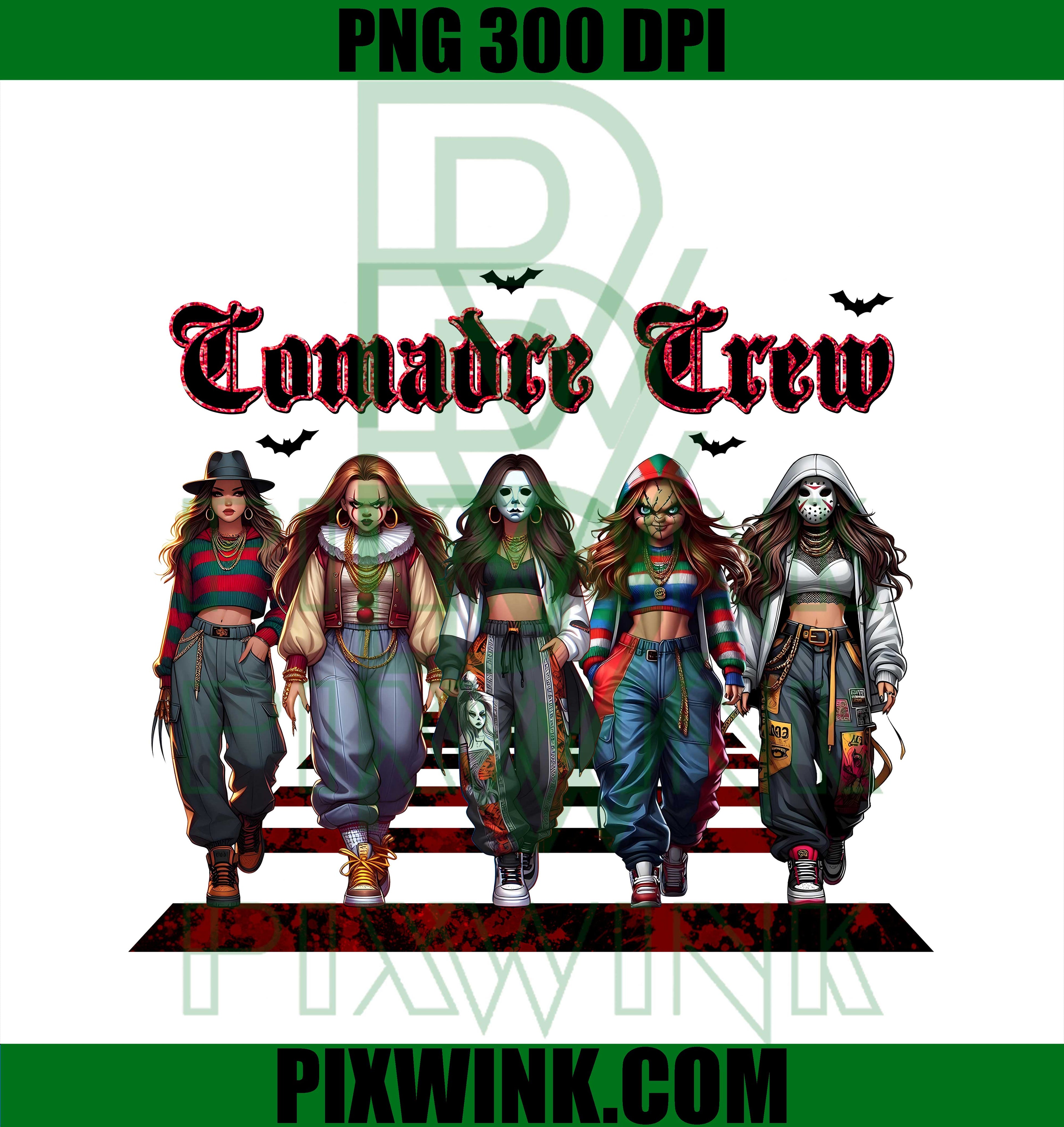 Comadre Crew PNG, Female Horror Villains PNG, Halloween Slasher Art PNG