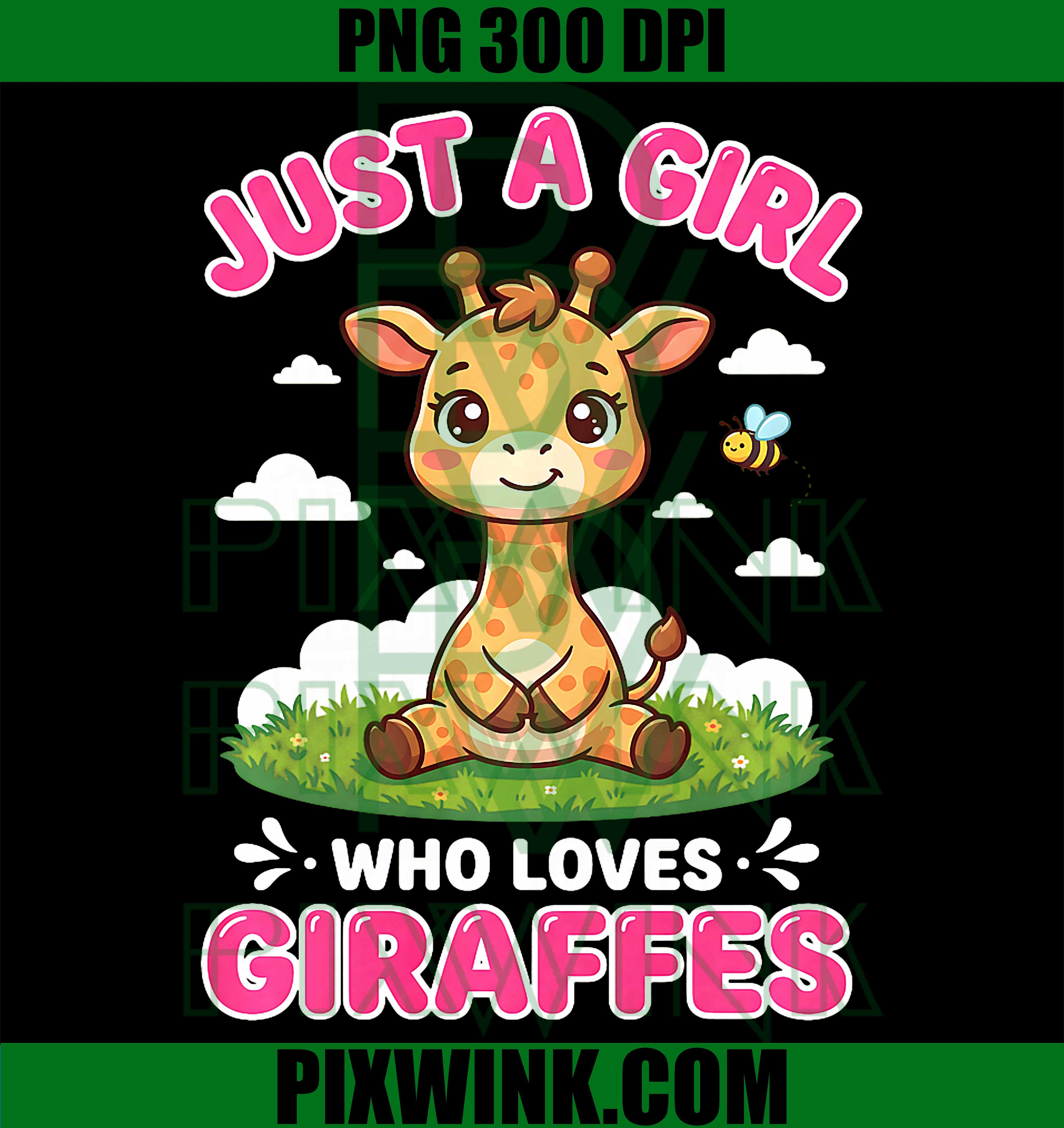 Giraffe Lover PNG, Cute Girl Design PNG, Animal Quote PNG