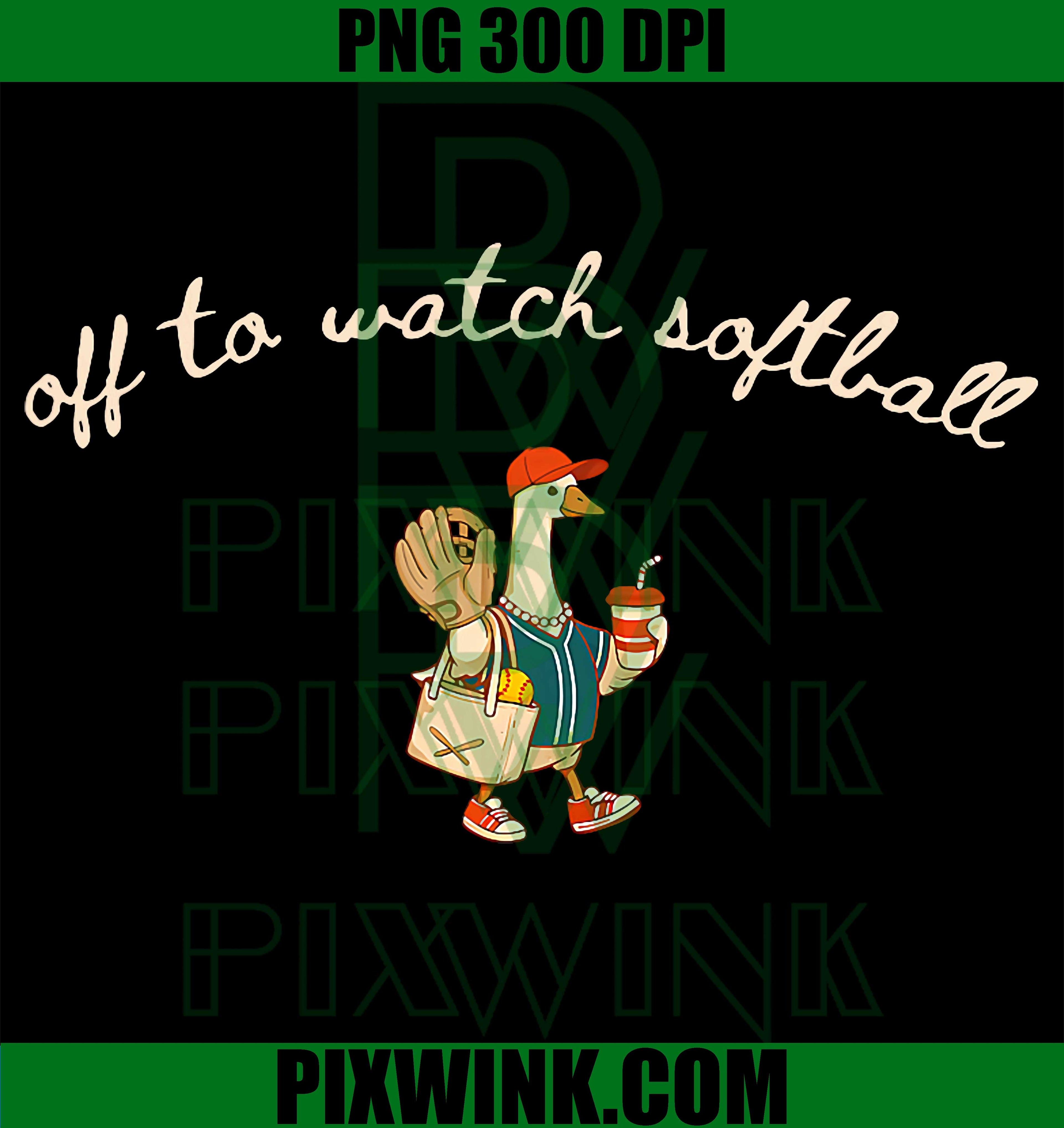 Off to Watch Softball PNG, Funny Goose Sports PNG