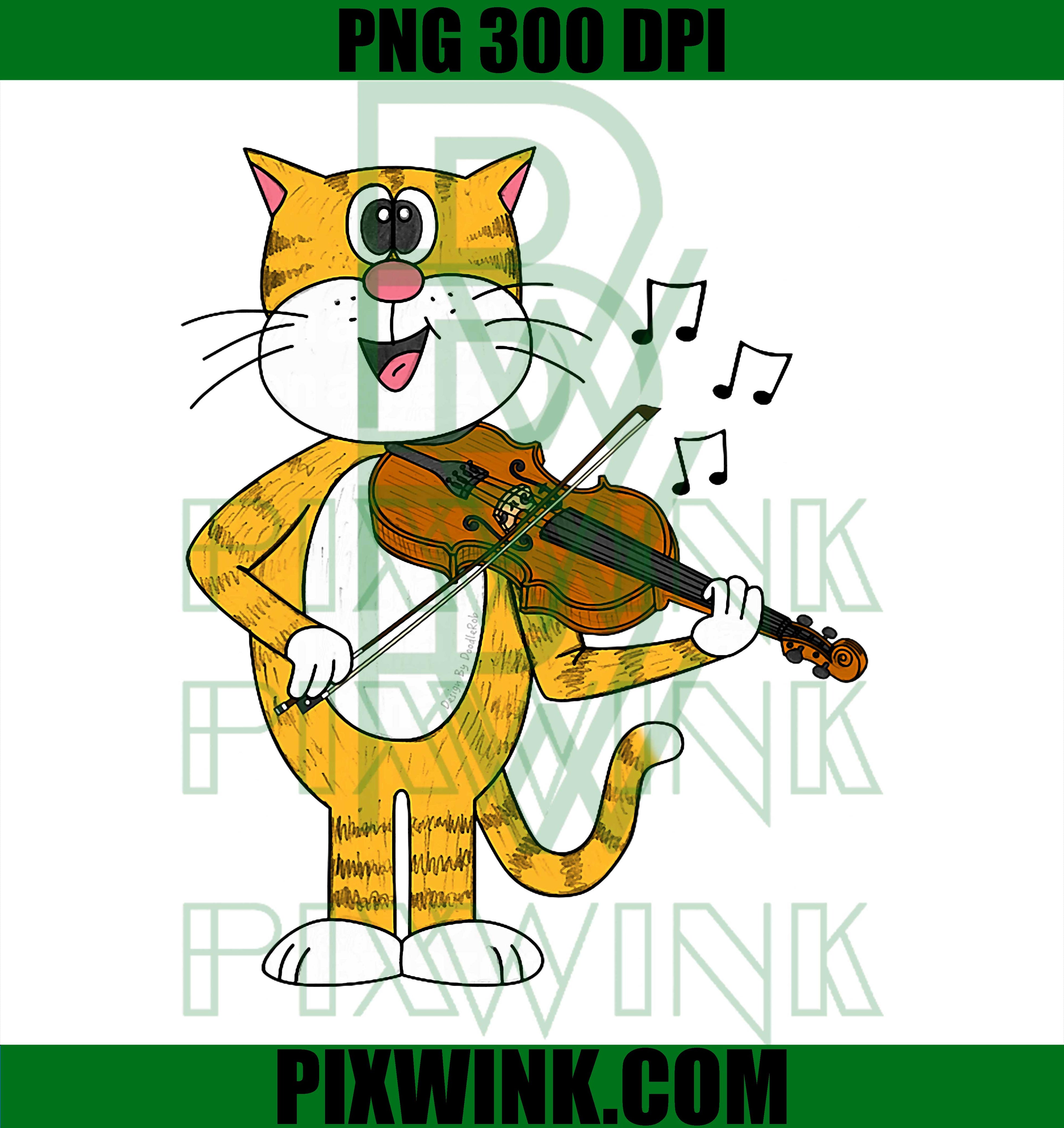 Cat Playing Violin, Violinist String Musician, Music Teacher PNG