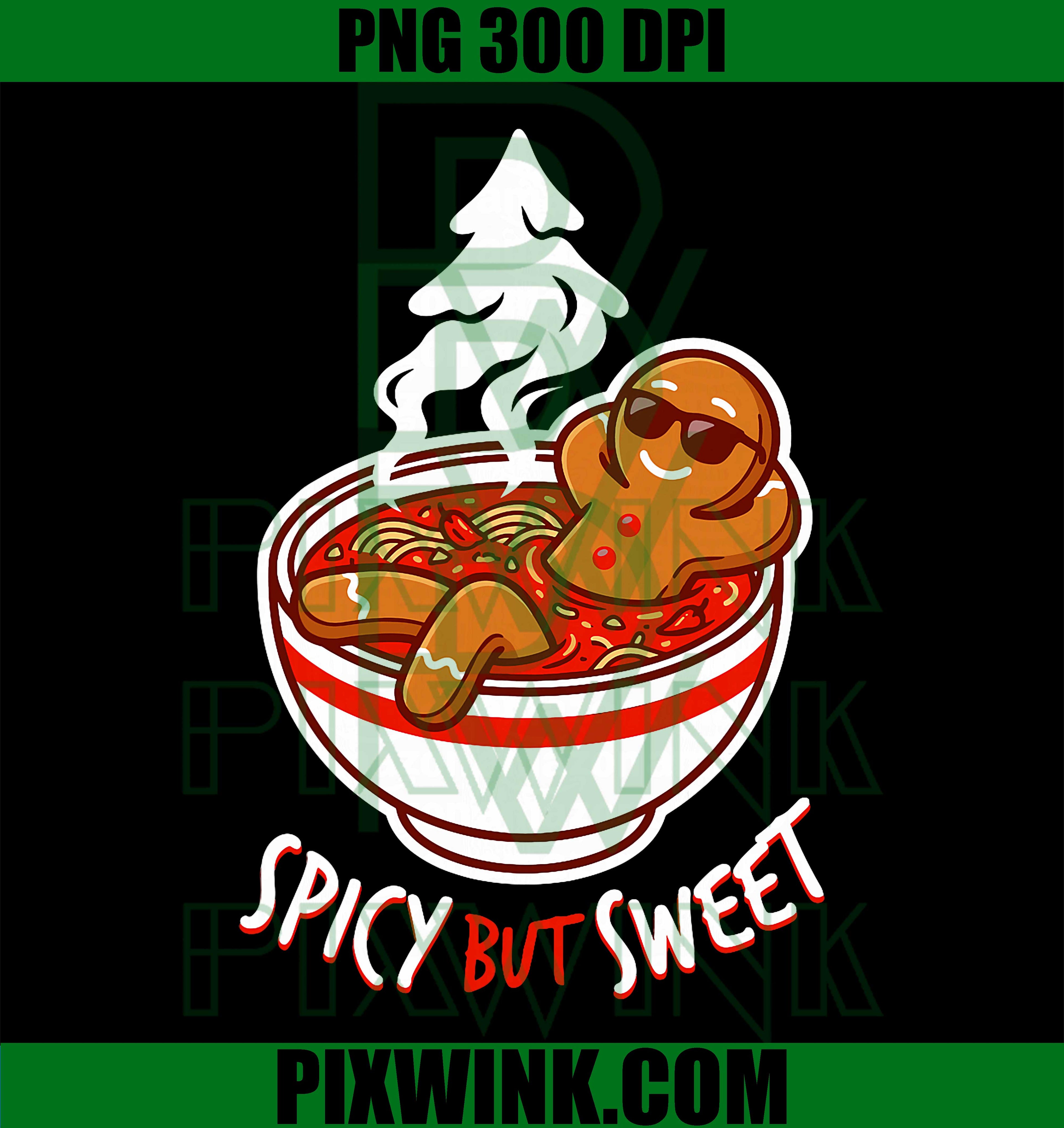 Spicy But Sweet Gingerbread Ramen Noodle Christmas PNG