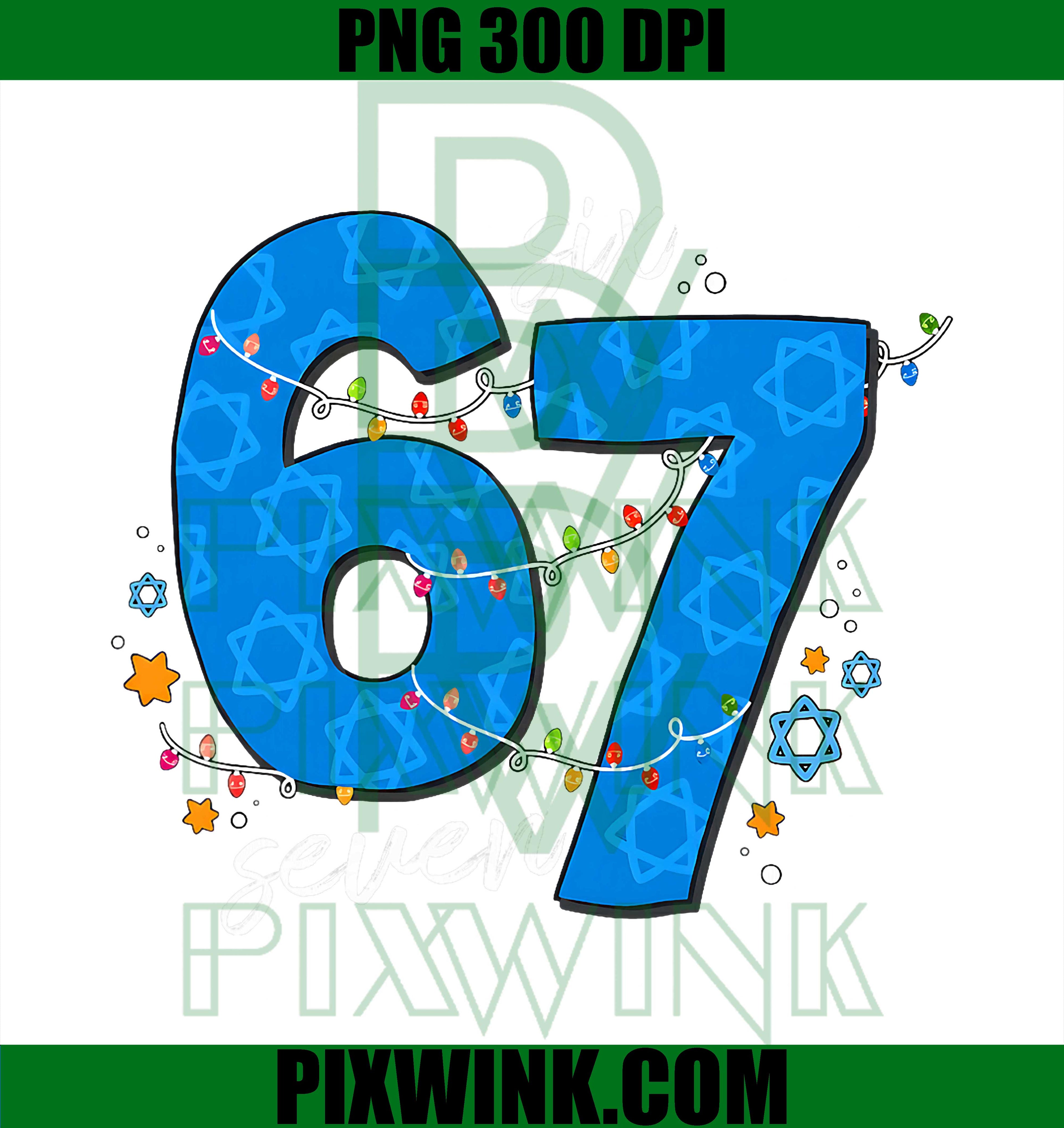 67 Hanukkah, Jewish Holiday Menorah Six Seven Meme PNG
