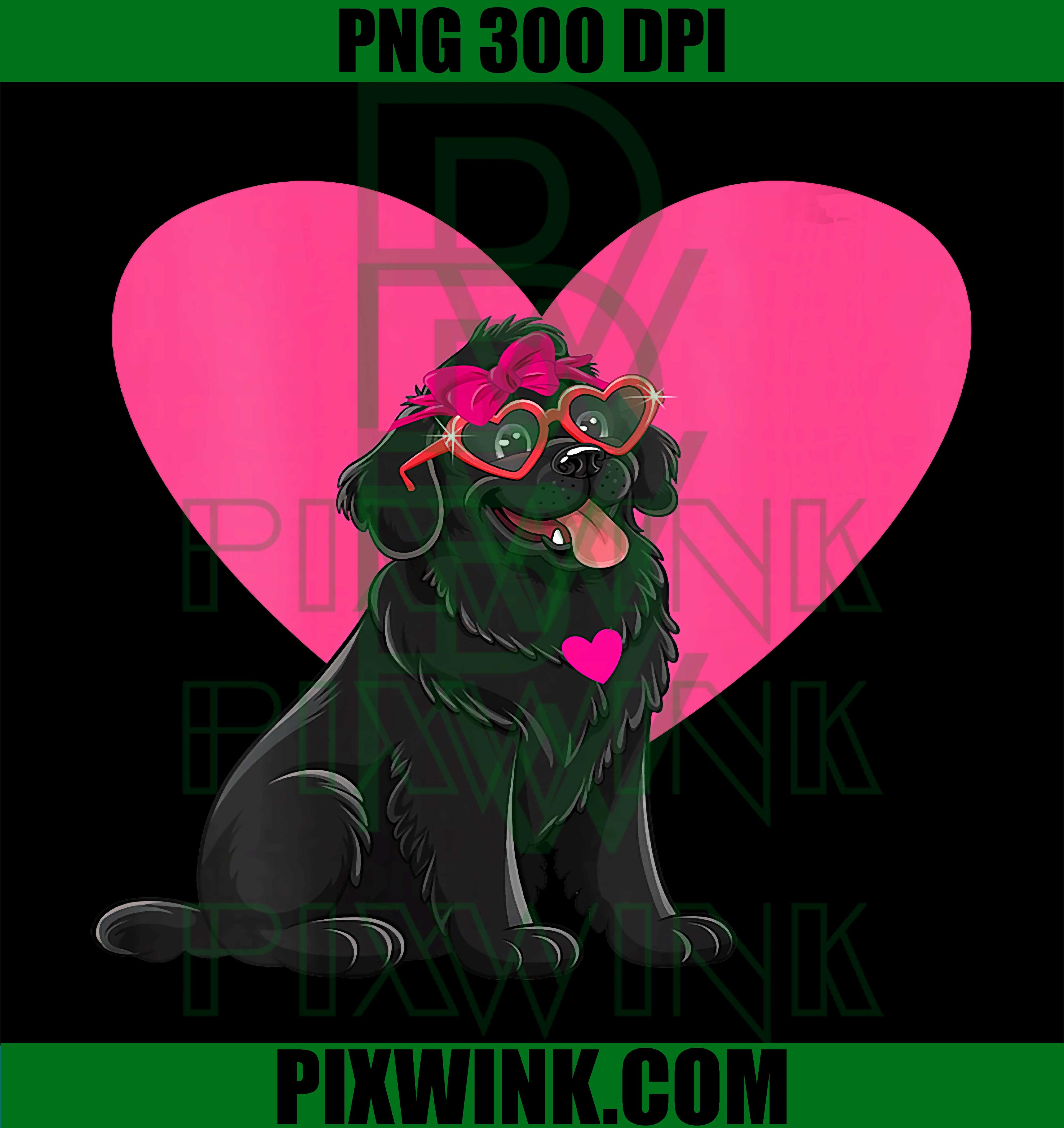 Newfoundland Dog Mom Valentine PNG, Heart Love Design PNG
