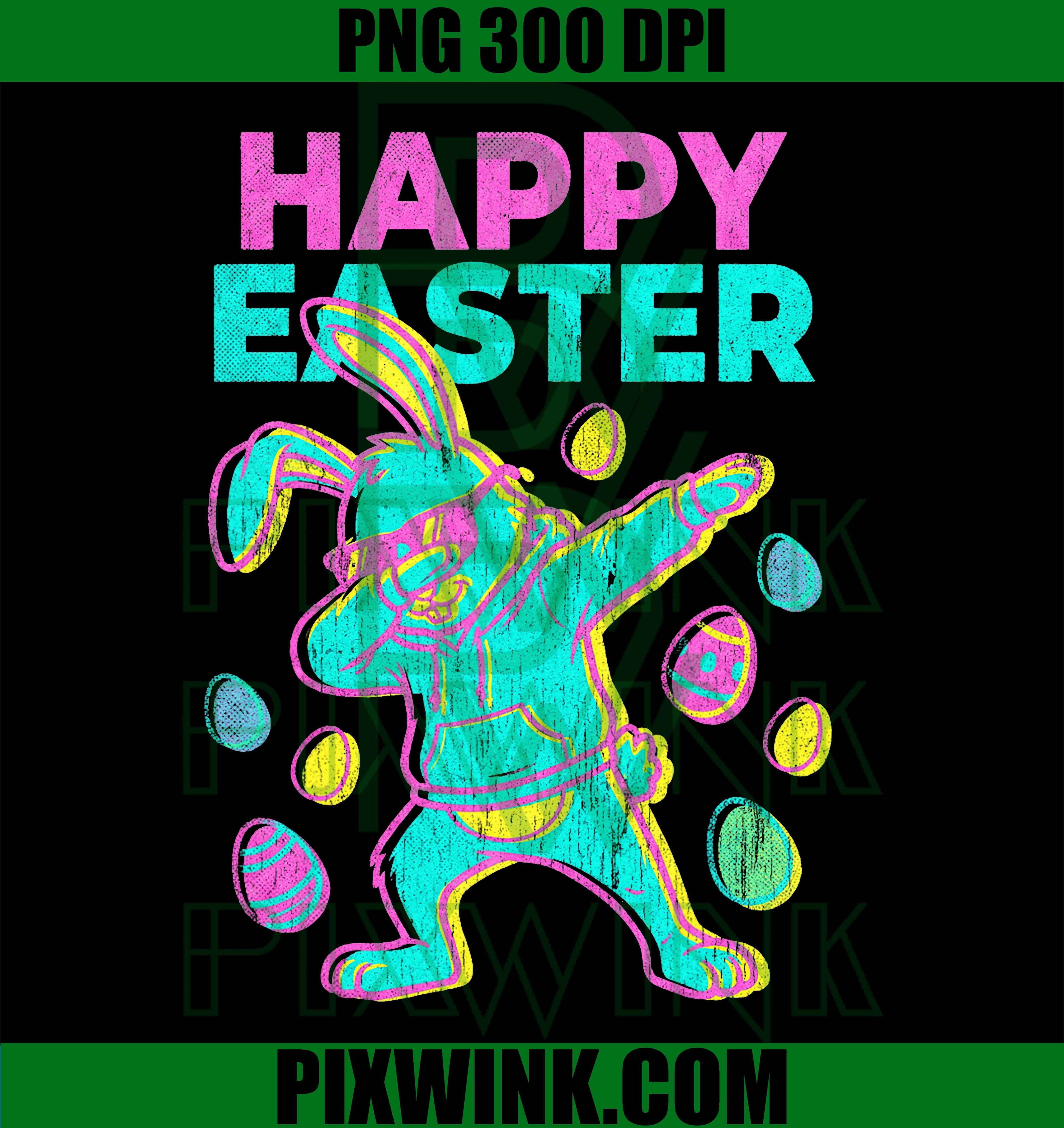 Happy Easter Bunny PNG, Dabbing Bunny Pop Art PNG, Kids Easter Design PNG