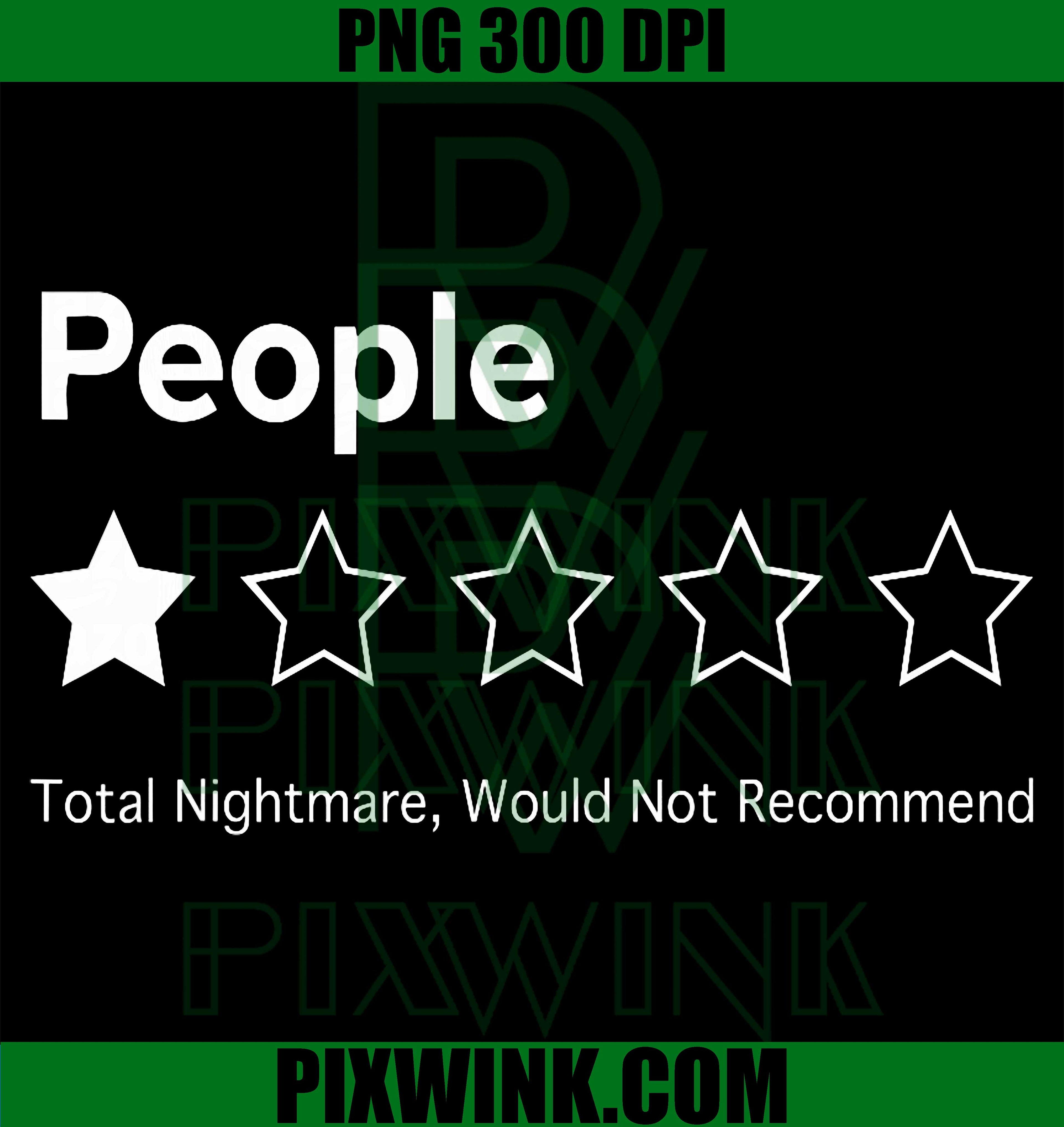 One Star Total Nightmare PNG, Funny Would Not Recommend PNG