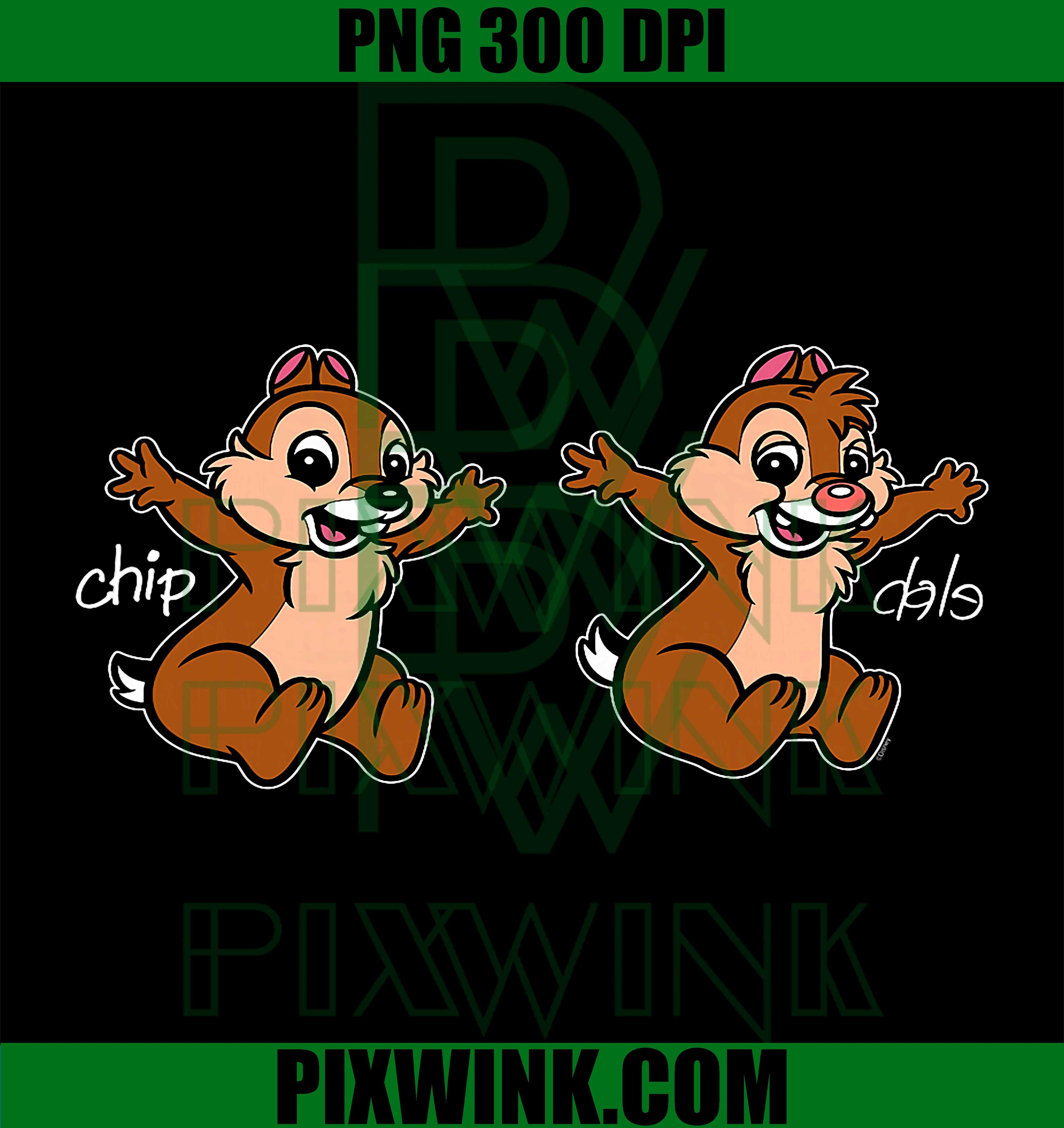 Disney Chip 'n Dale PNG, Retro Character Pose Trip Matching PNG