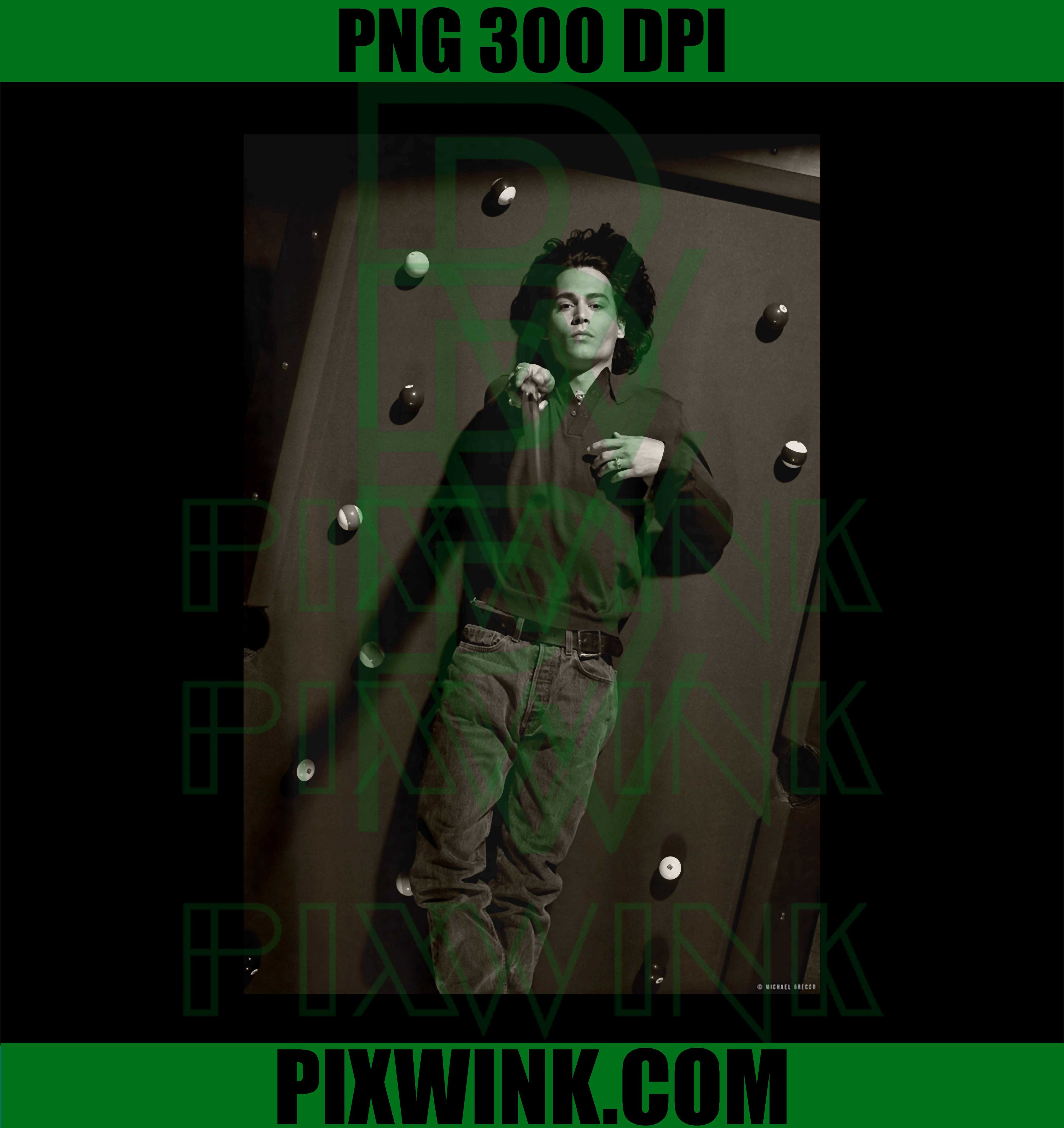 Johnny Depp Pool Table PNG, Michael Grecco Performance Actor PNG