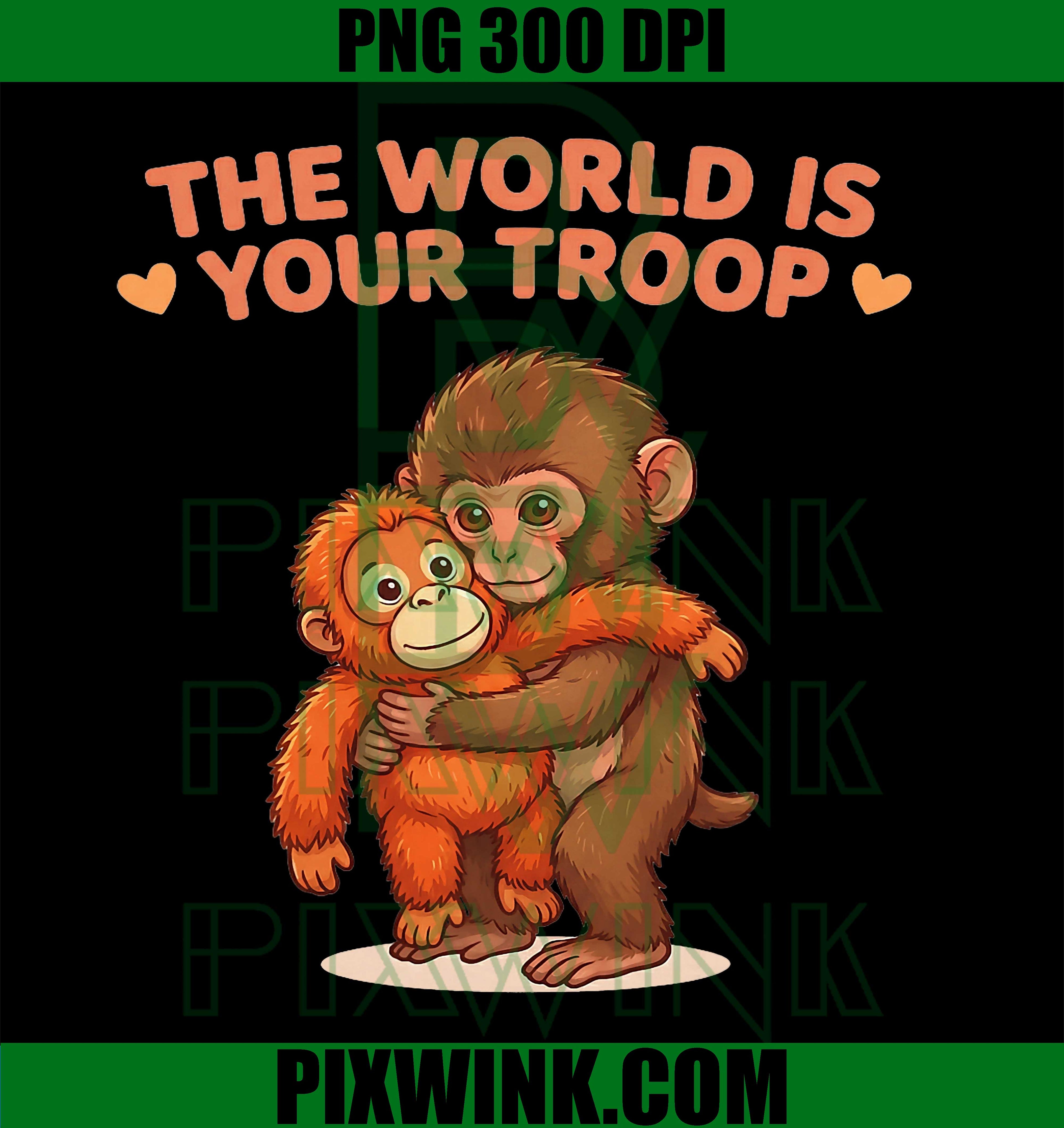 Monkey Hug PNG, Cute Primate Hug PNG, Monkey Punch PNG