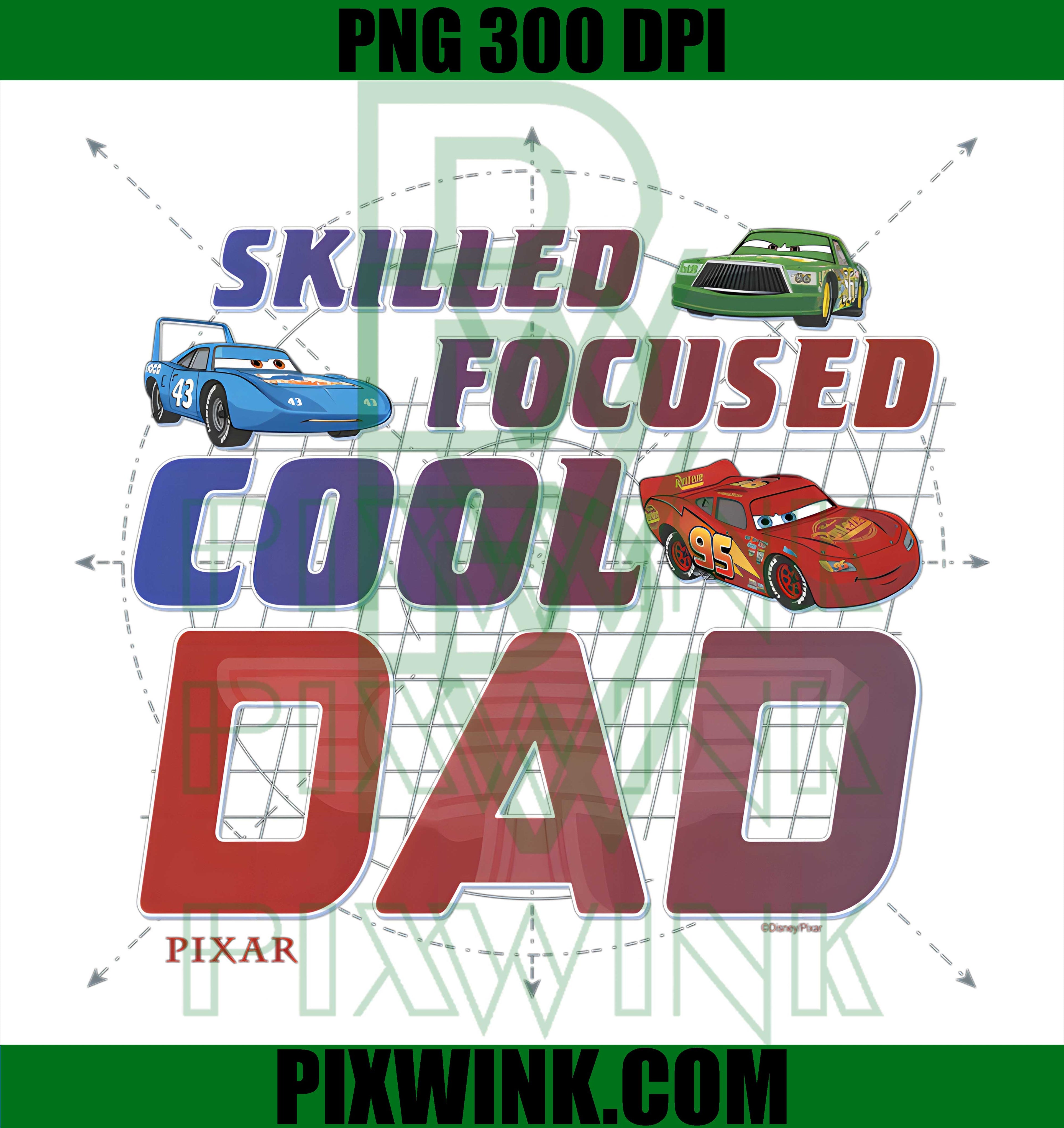 Lightning McQueen Cool Dad Fathers Day PNG, Disney Pixar Cars Graphic PNG