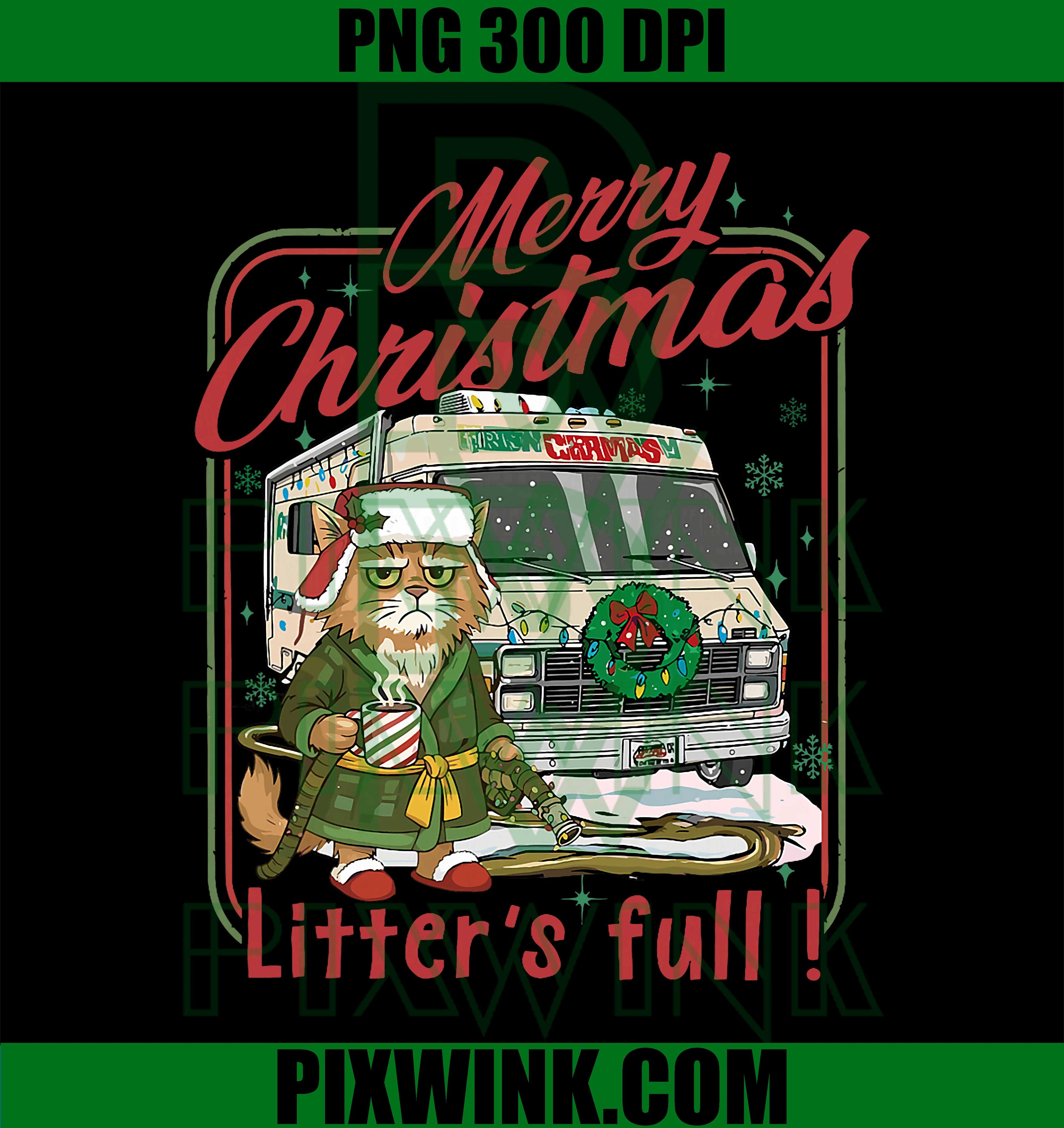 Merry Christmas, Litter’s Full Cat Coffee Xmas Camping Lover PNG