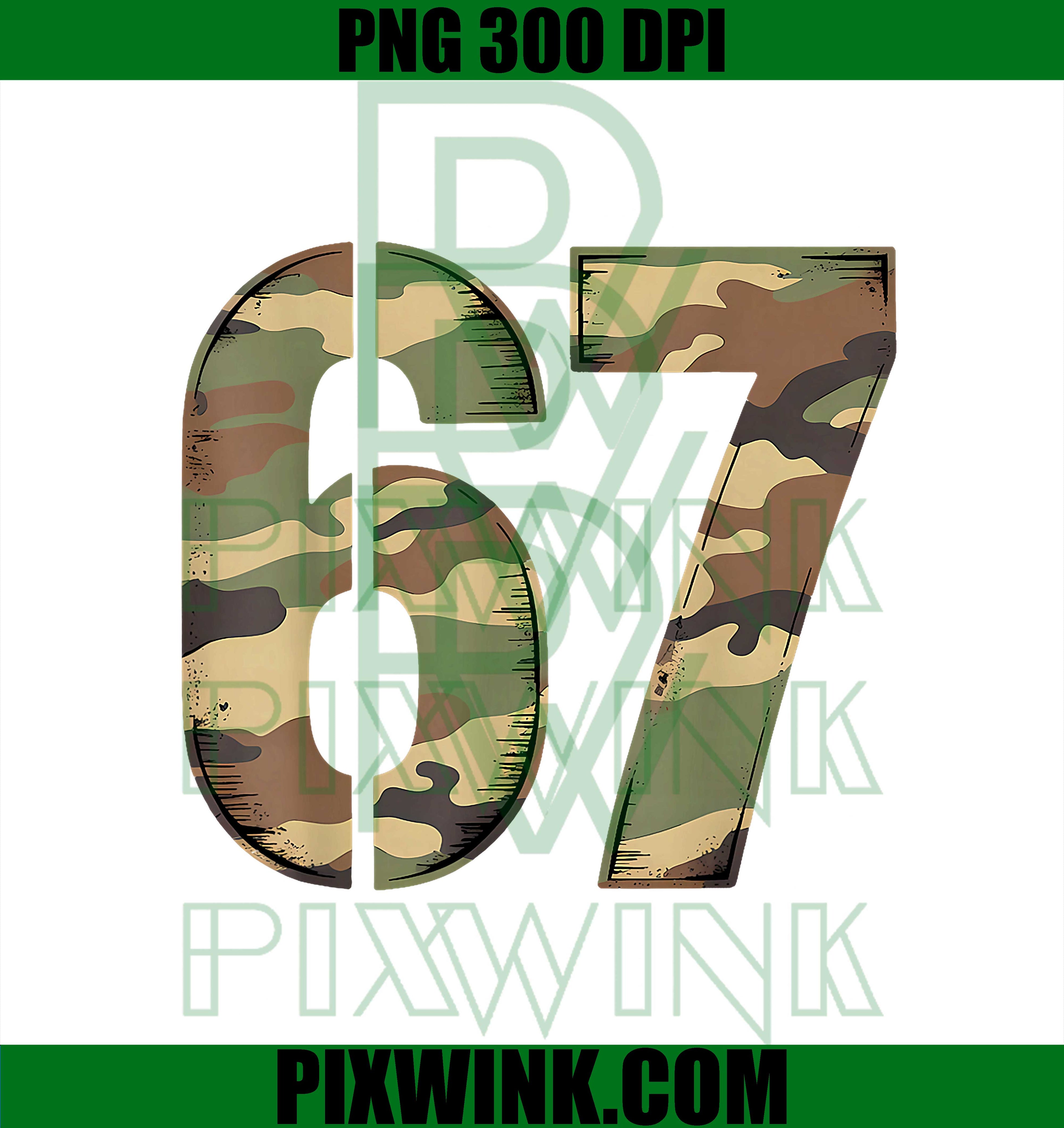 67 Hunting Camo, Six Seven 6 7 Meme Camouflage 67 PNG