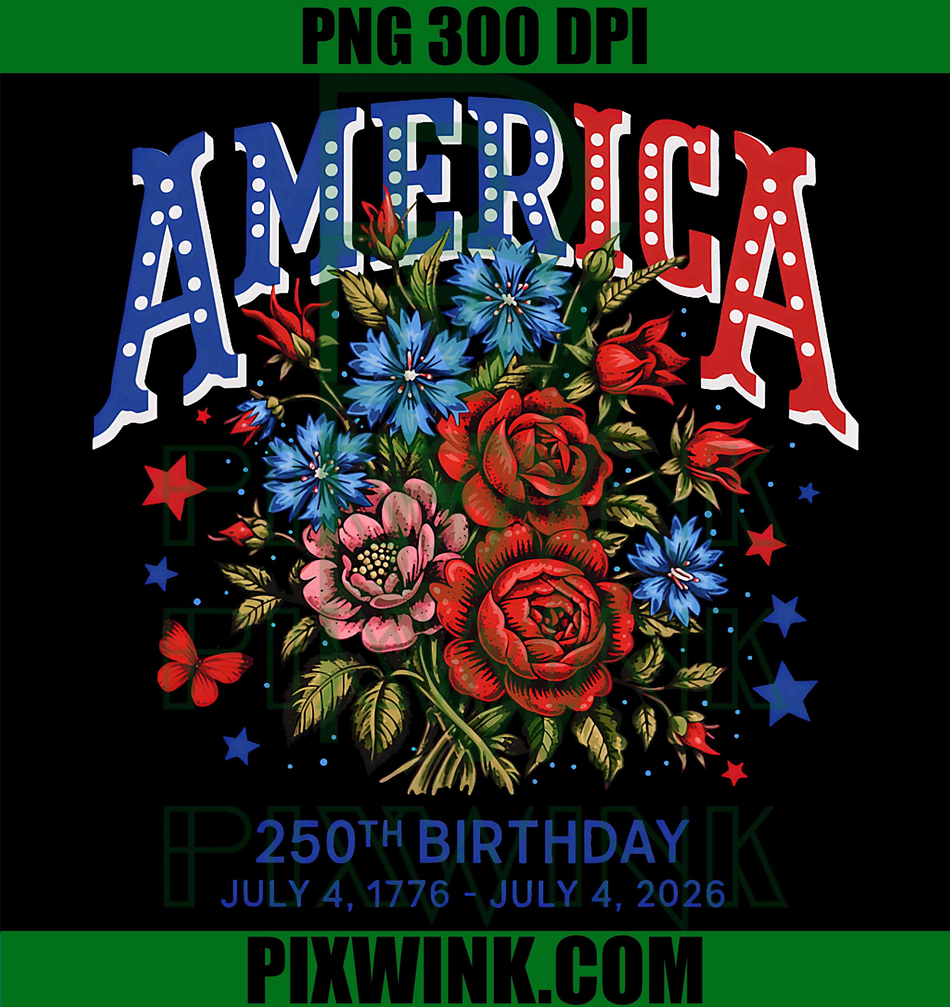 250 Years America Anniversary USA PNG, USA 250th Birthday Graphic PNG