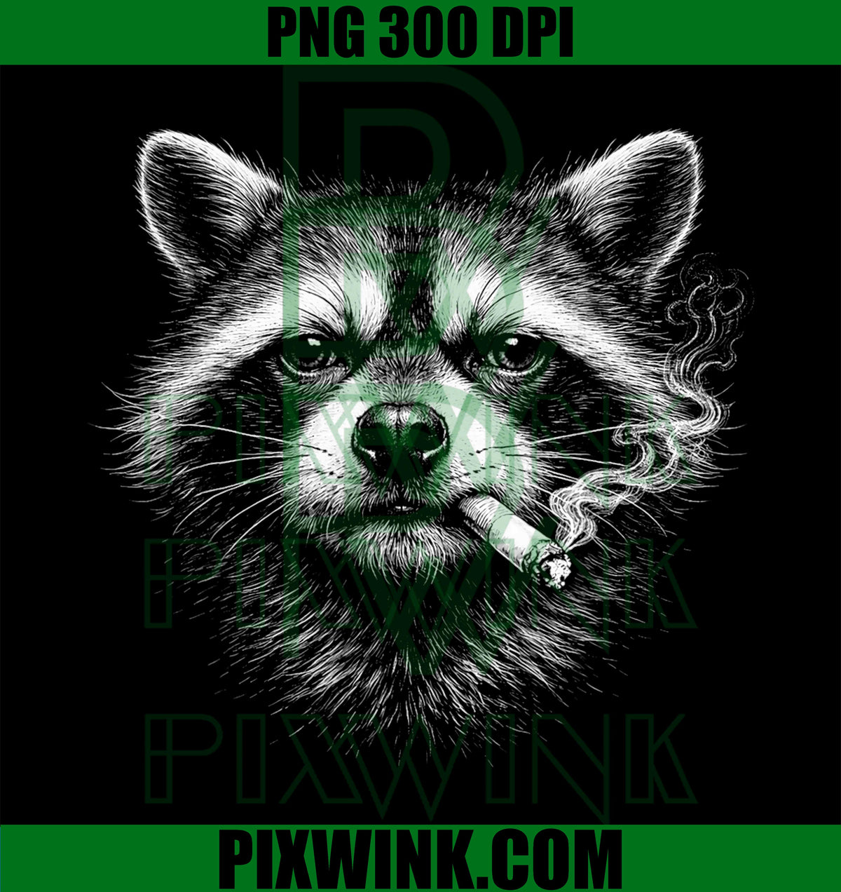Raccoon Smoking Cigarette PNG, Funny Animal Meme PNG, Vintage Raccoon PNG
