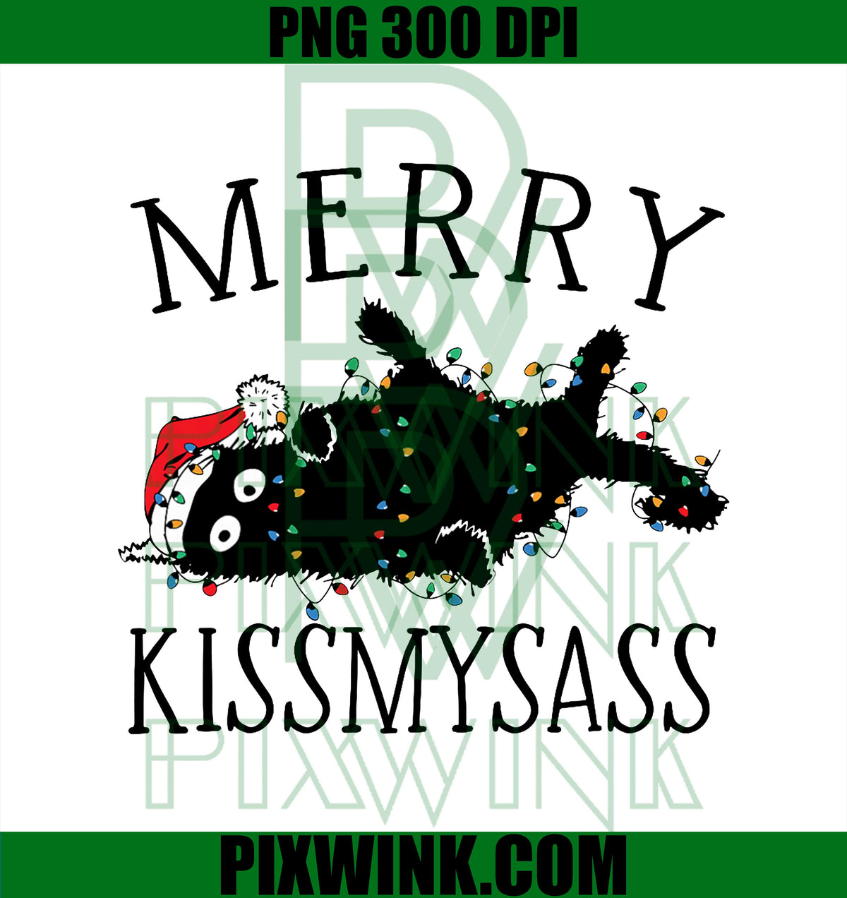 Merry KissMyAss Angry Cat Christmas, Funny Sarcastic Humor PNG
