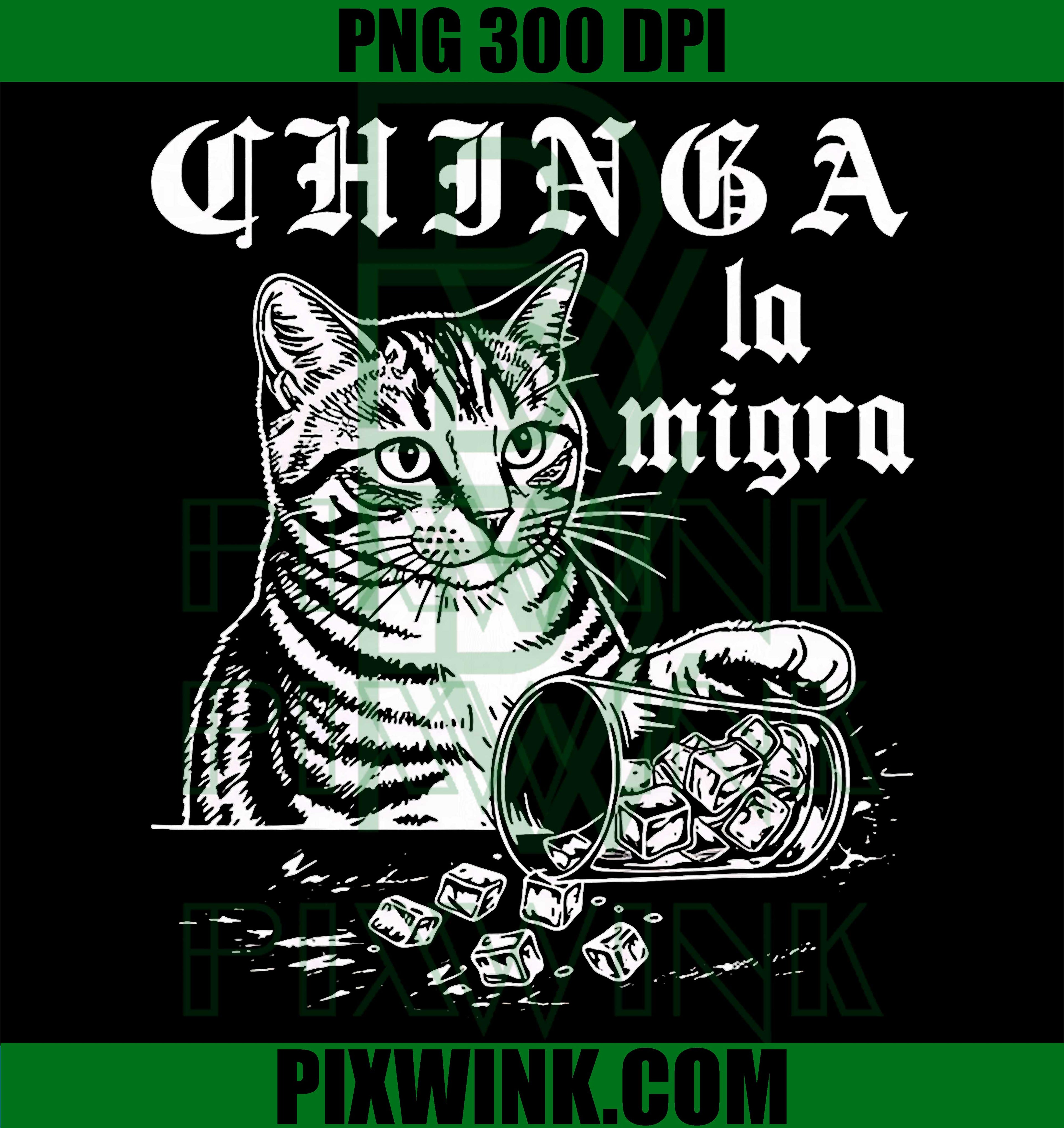 Chinga La Migra PNG, Funny Cat Activism PNG, Latino Heritage Art PNG
