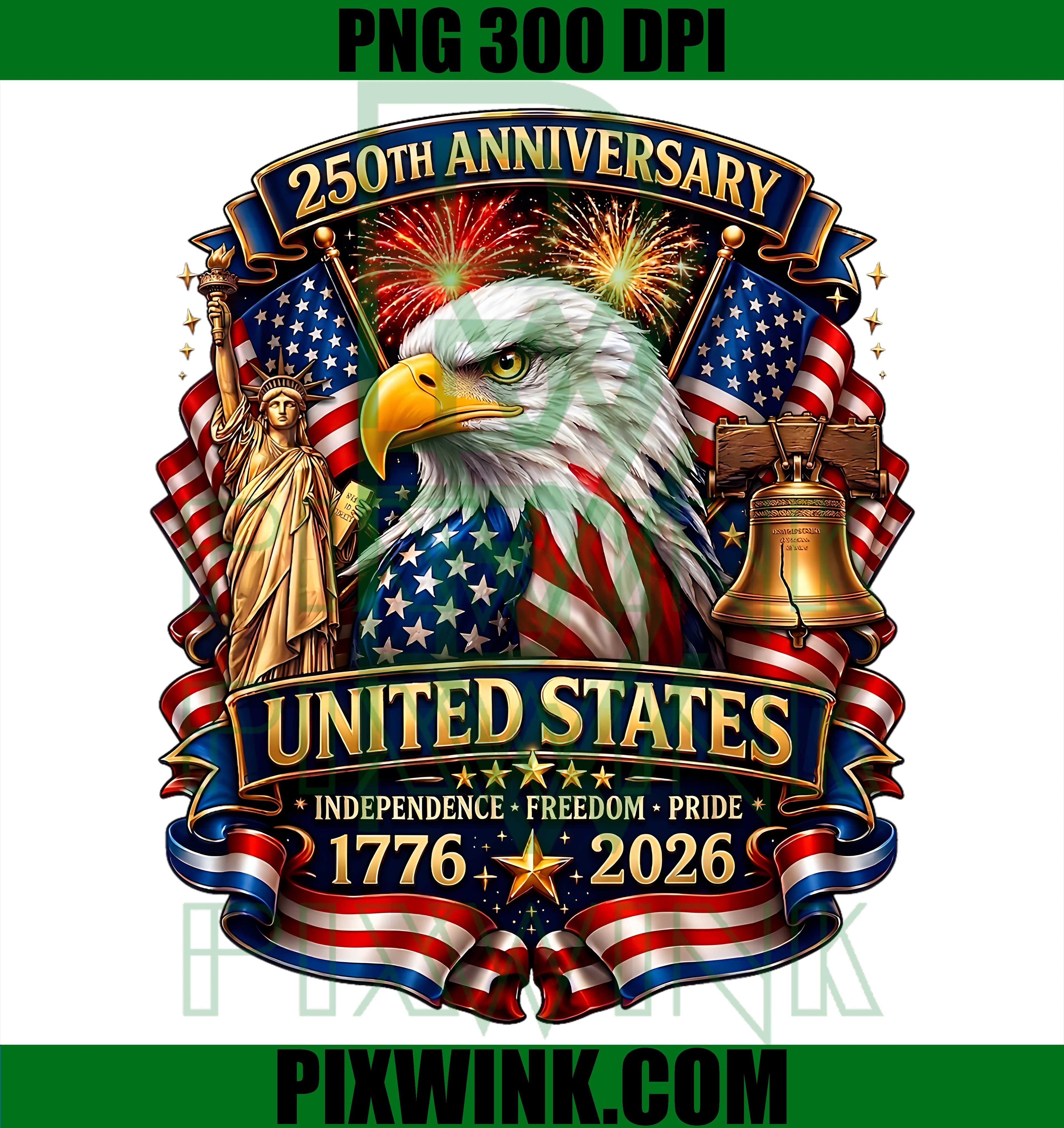 American 250th USA PNG, Patriotic 4th of July Anniversary PNG Art