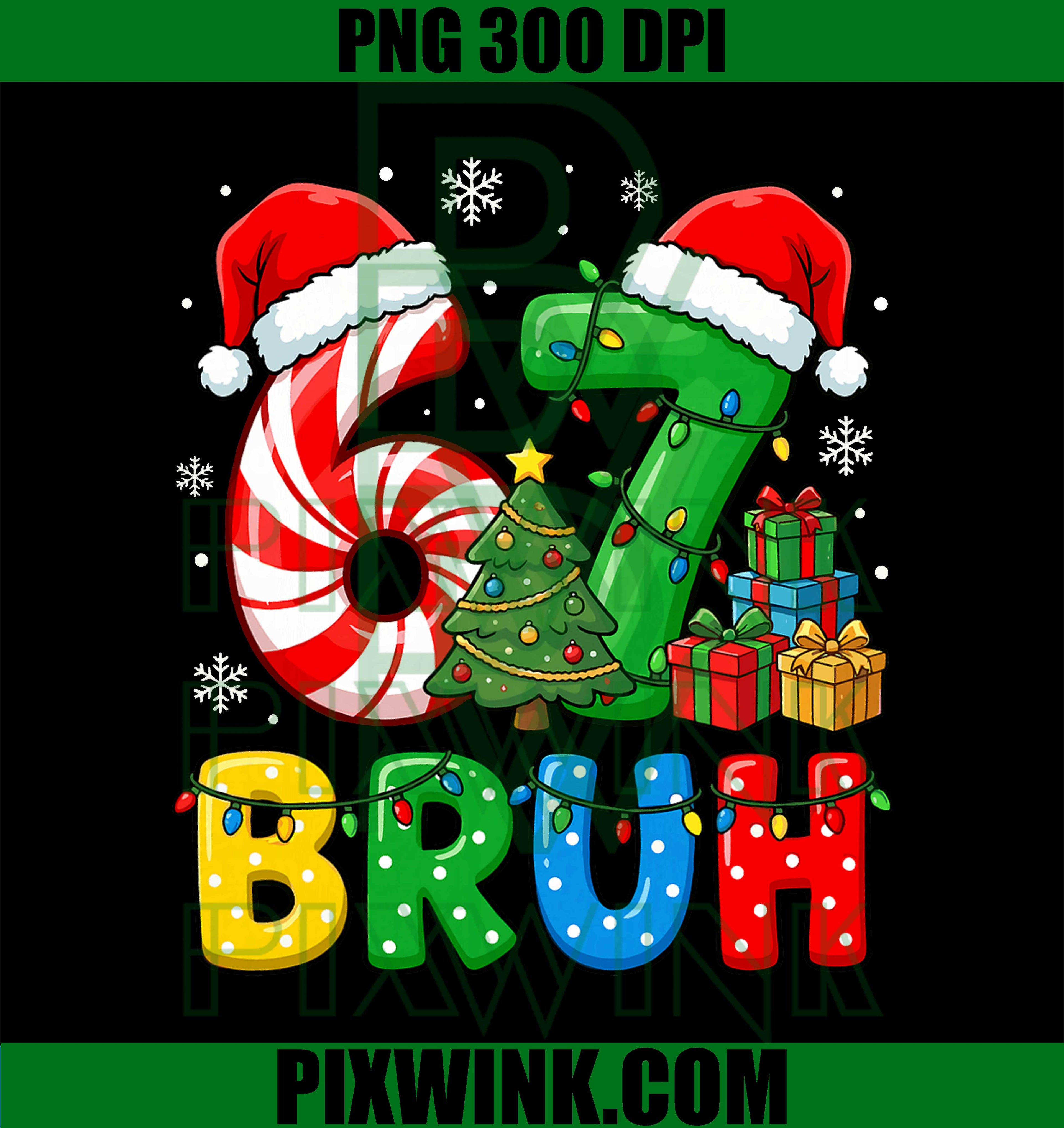 Six Seven Matching Ugly Christmas 67 Gamer Meme PNG