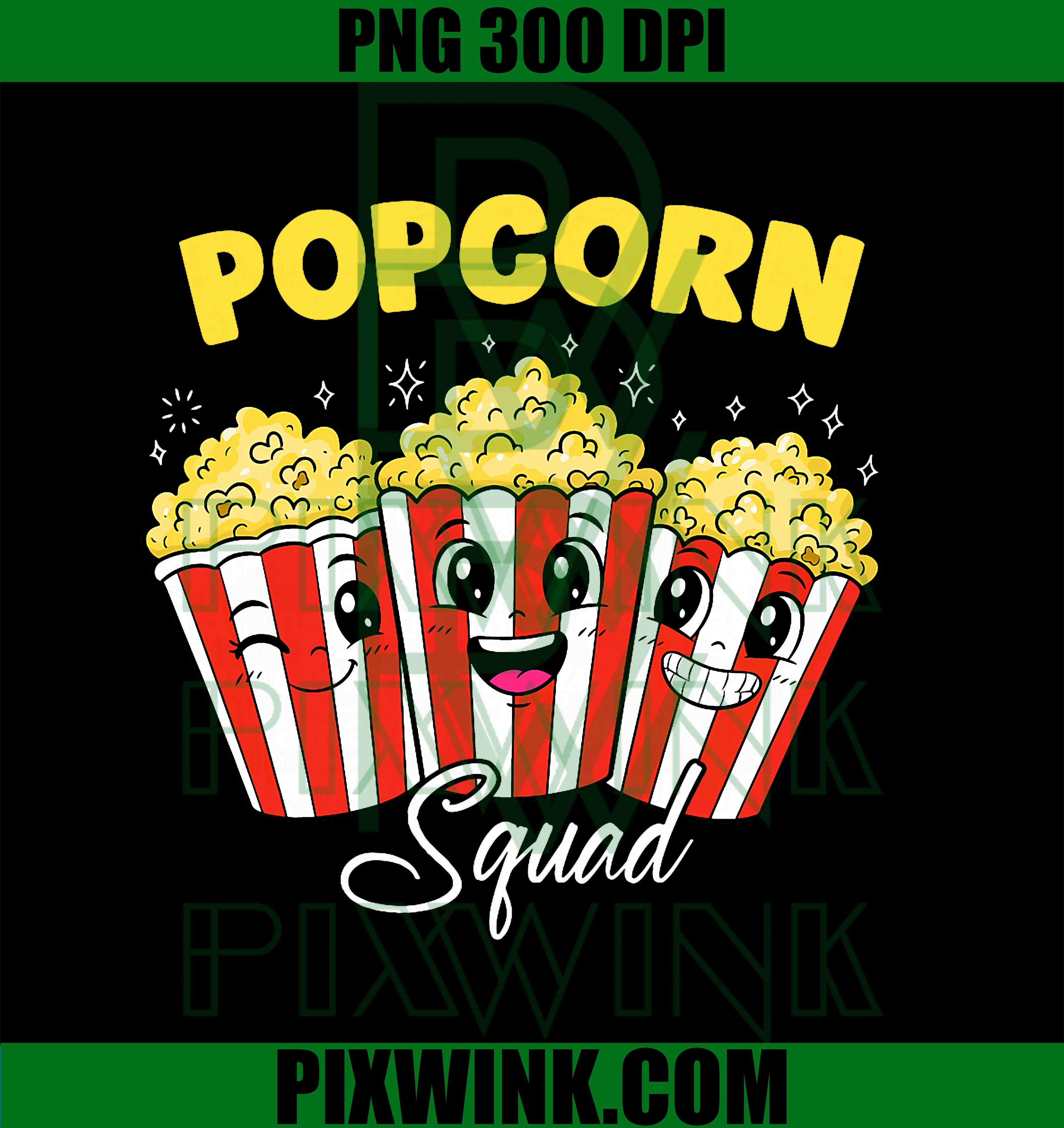 Funny Popcorn Squad PNG, Theater Movie Snack Cinema Food Lover PNG