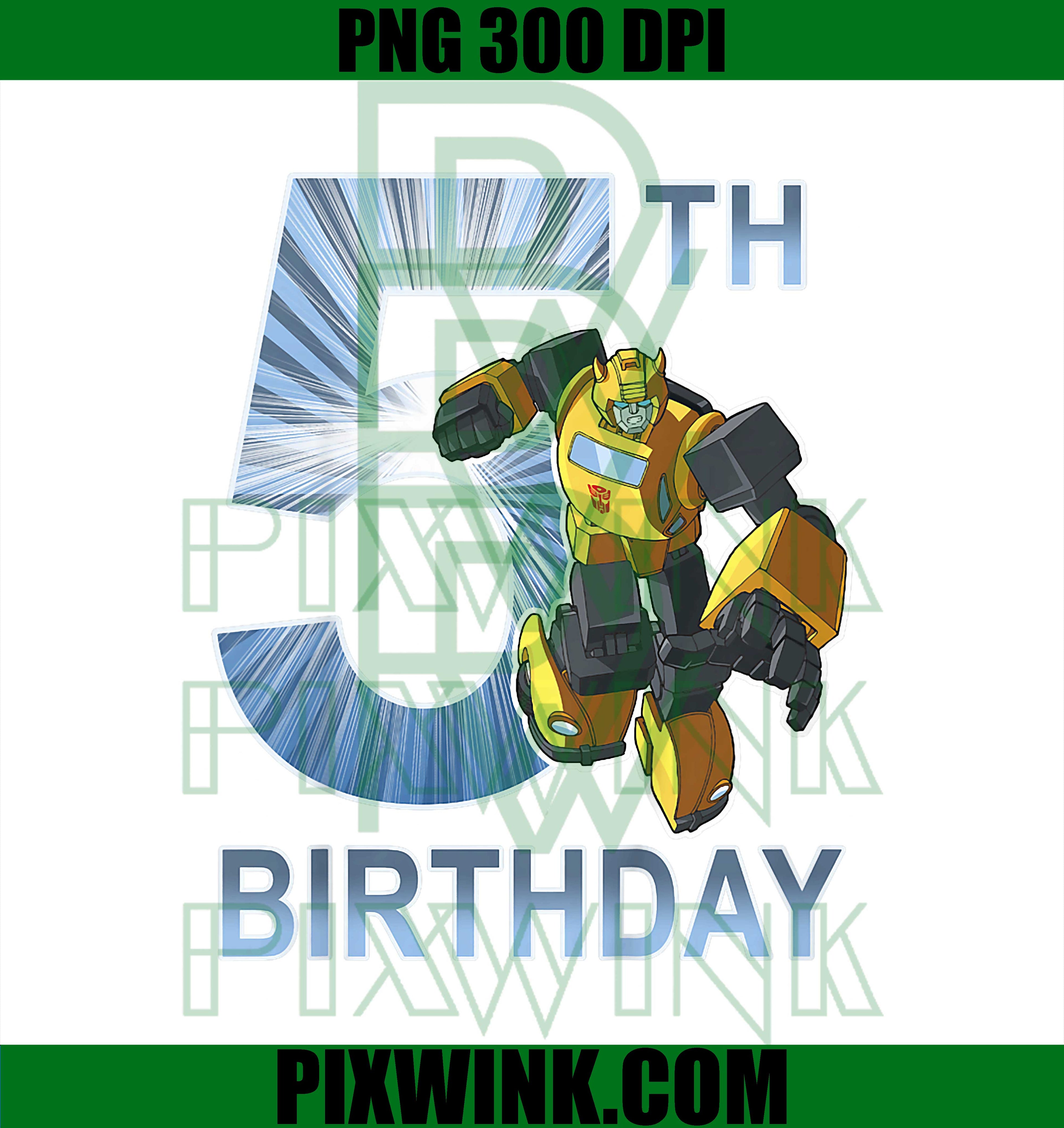 Transformers Bumblee 5th Birthday Hero Pose PNG