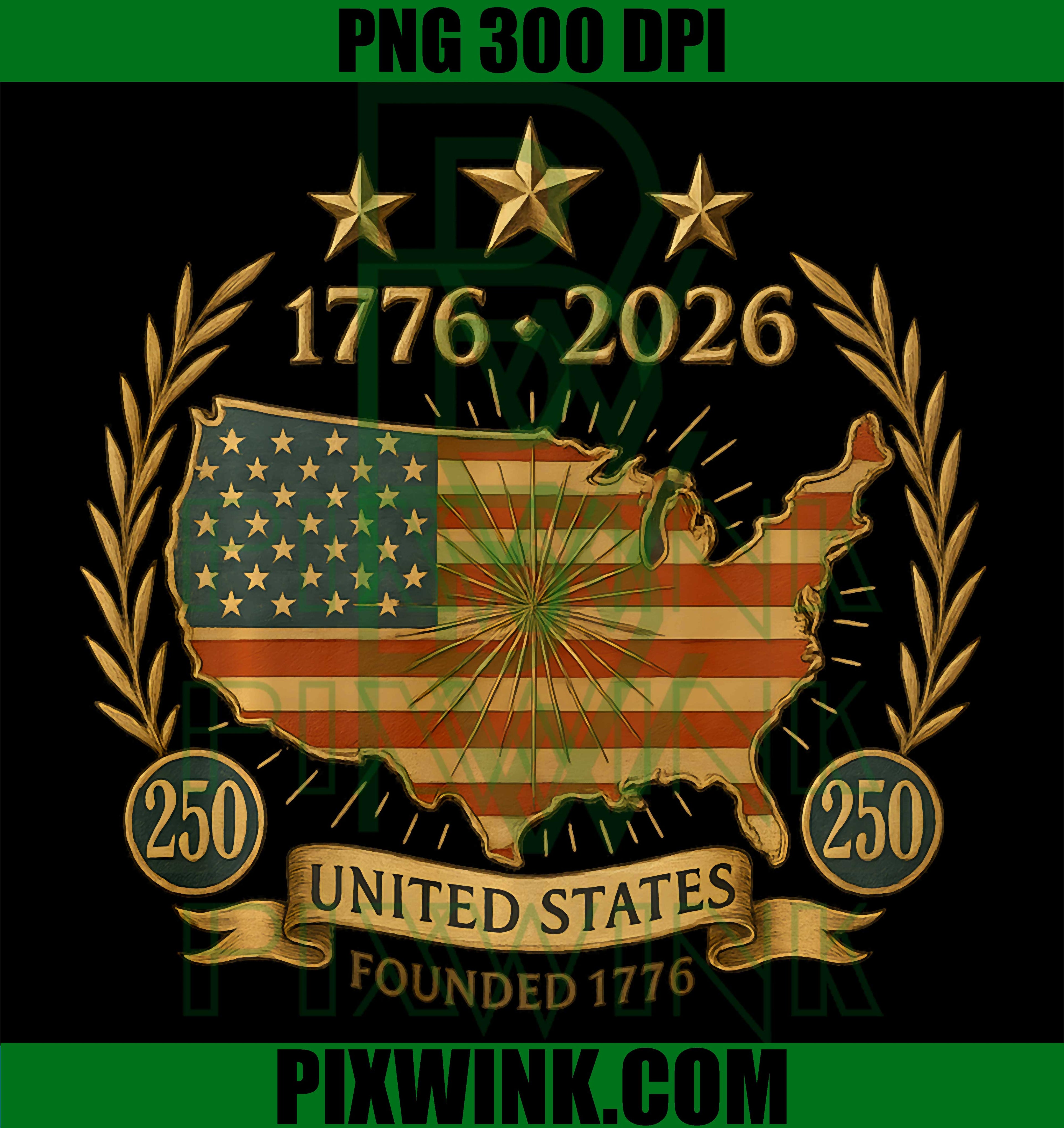 250th Anniversary United States Of America PNG, 250 USA PNG