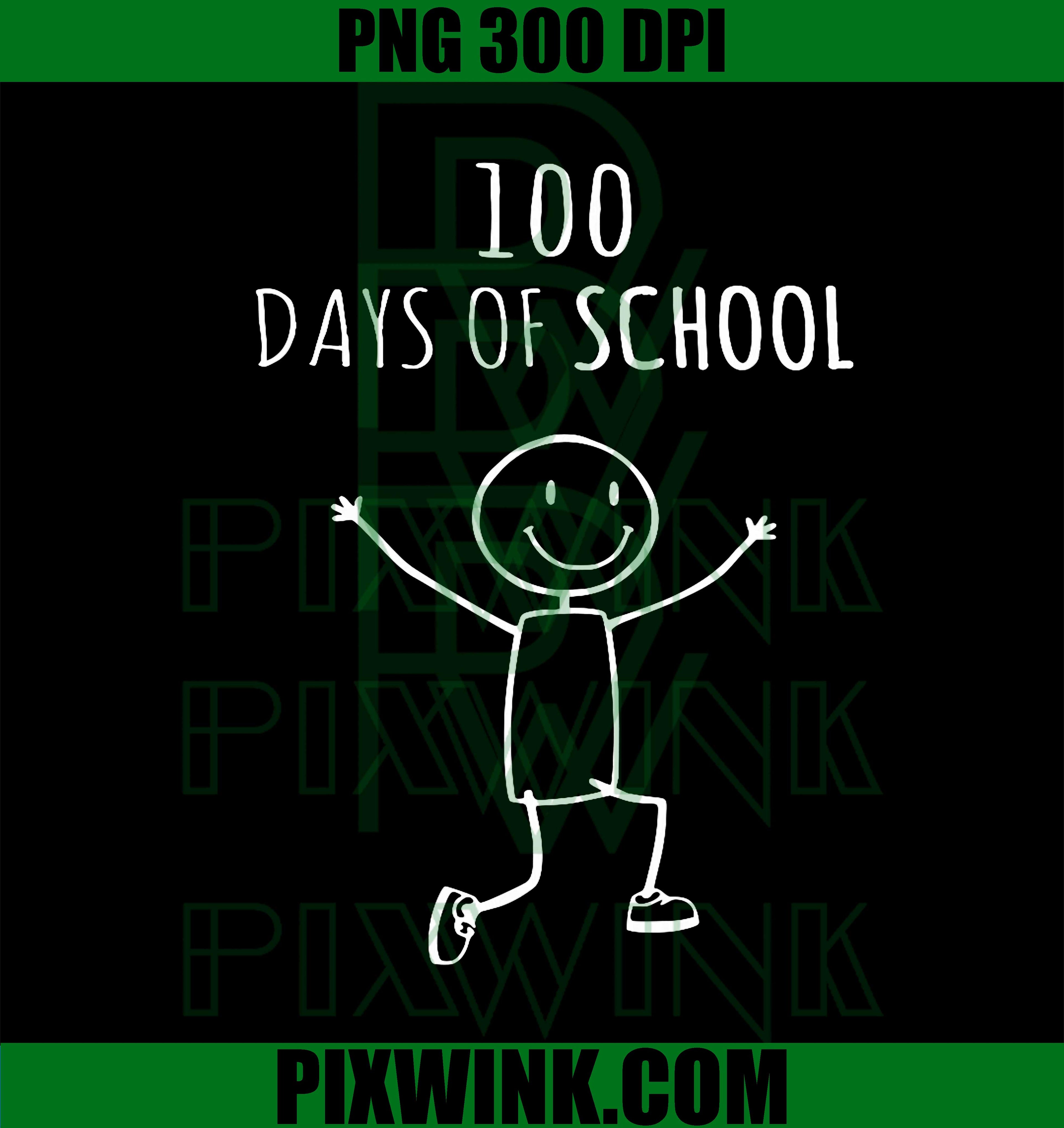 Funny 100 Days of School, Stick Man for Teachers PNG