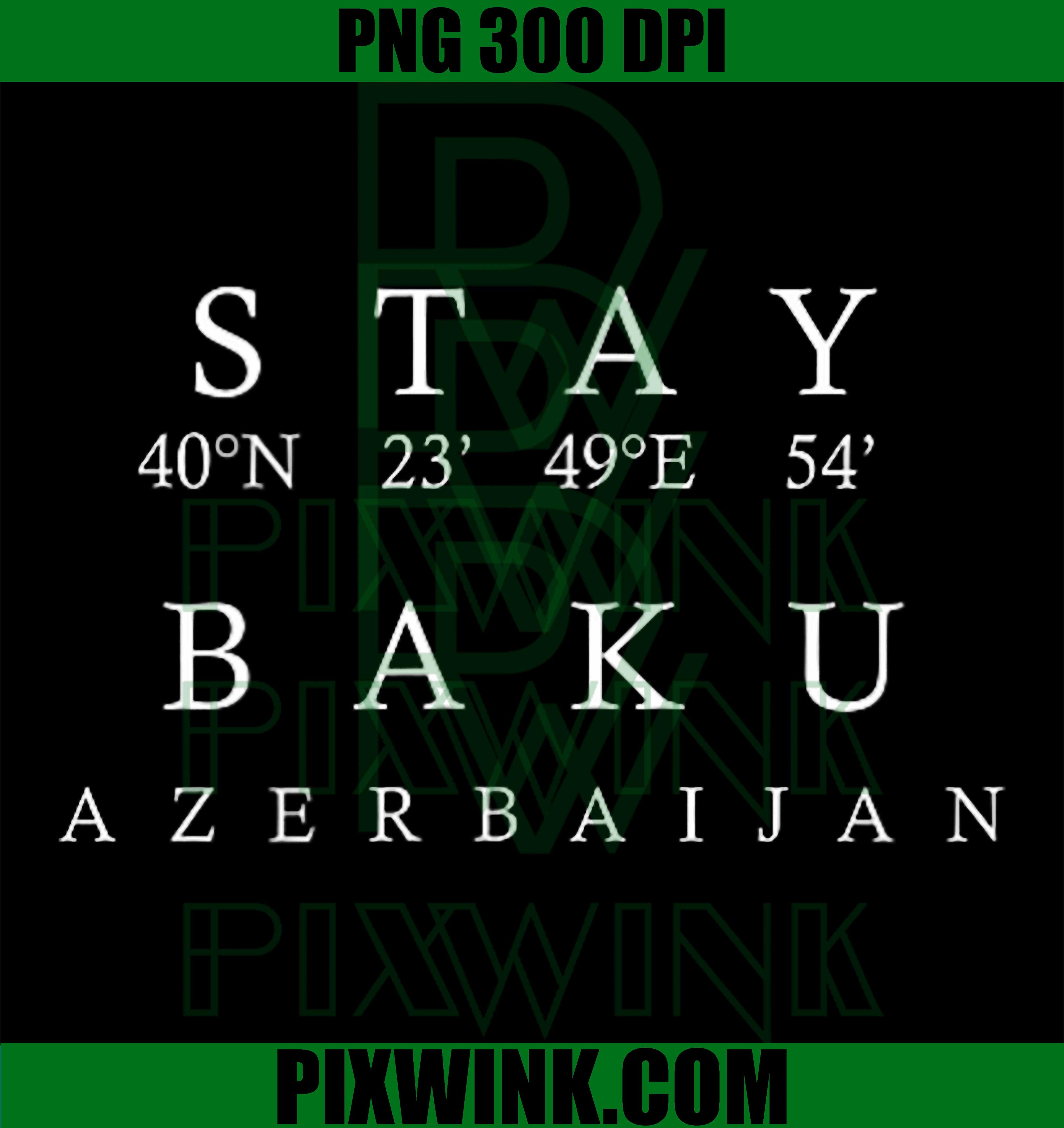 Stay Baku Azerbaijan Coordinates PNG, Azerbaijani Souvenir PNG
