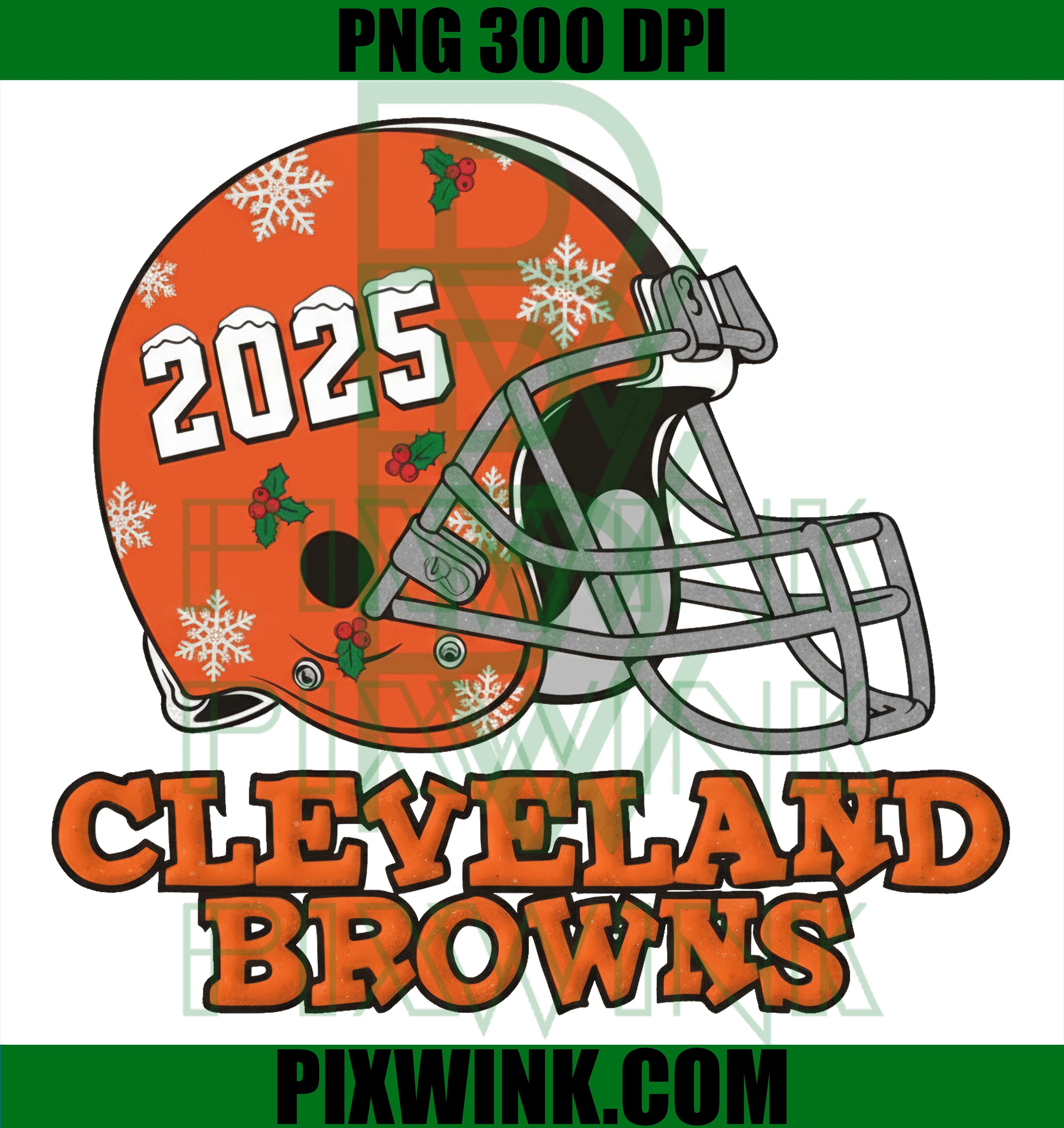 Cleveland Browns Christmas Football Helmet PNG, 2025 Holiday Design PNG