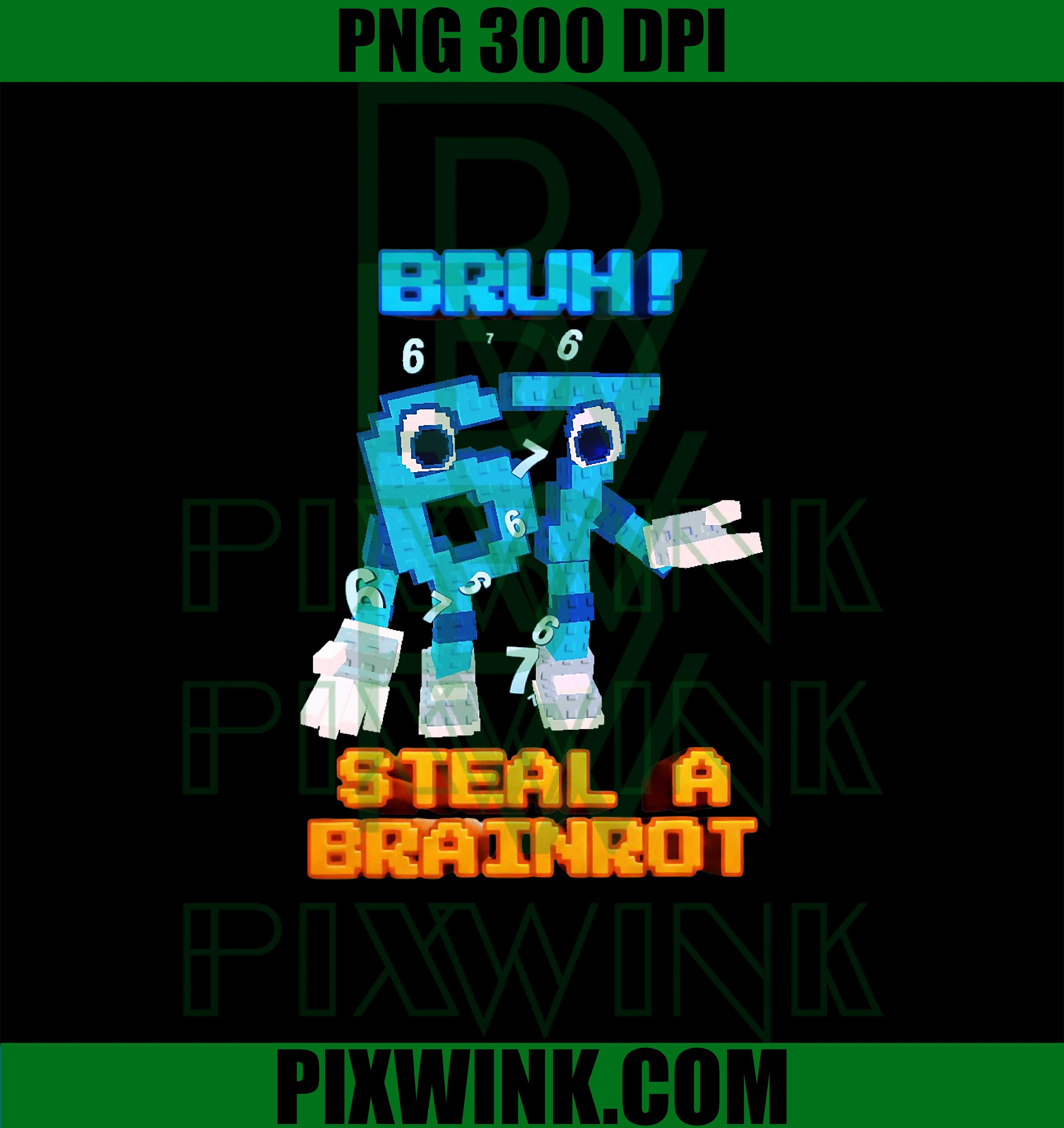 67 Six Seven 6-7 - Funny Steal A Brainrot Meme PNG, Steal a Brainrot Six Seven PNG 