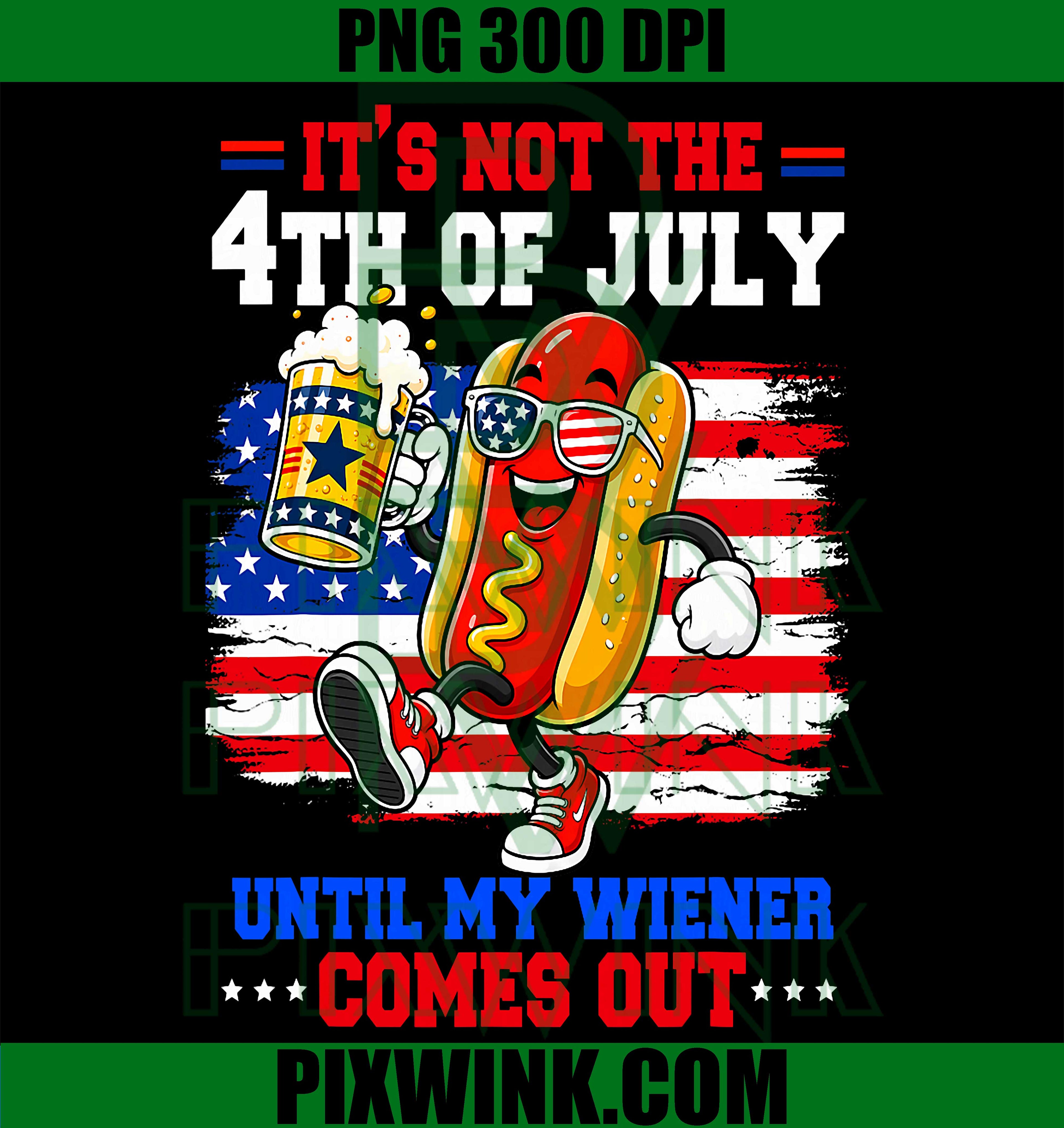Funny Hotdog 4th July PNG, Patriotic American Flag Hotdog PNG